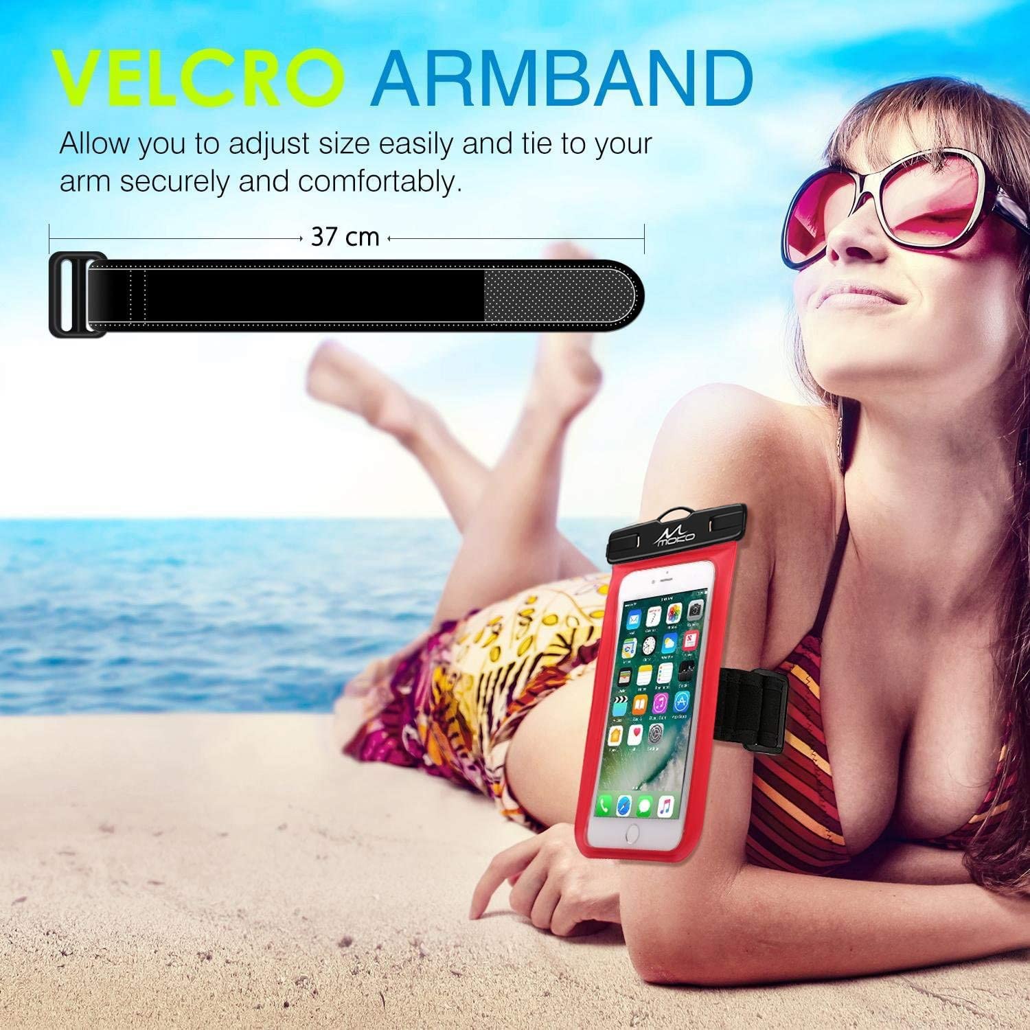 Waterproof Phone Pouch for iPhone 16/15/14/13/12/11 Pro Max/X/Xr/Xs Max/SE 3 & Samsung S24/S23/S21/S20/S10/S9 - Underwater Dry Bag Case with Lanyard & Armband - Perfect for Swimming, Beach, Kayaking and Outdoor Activities