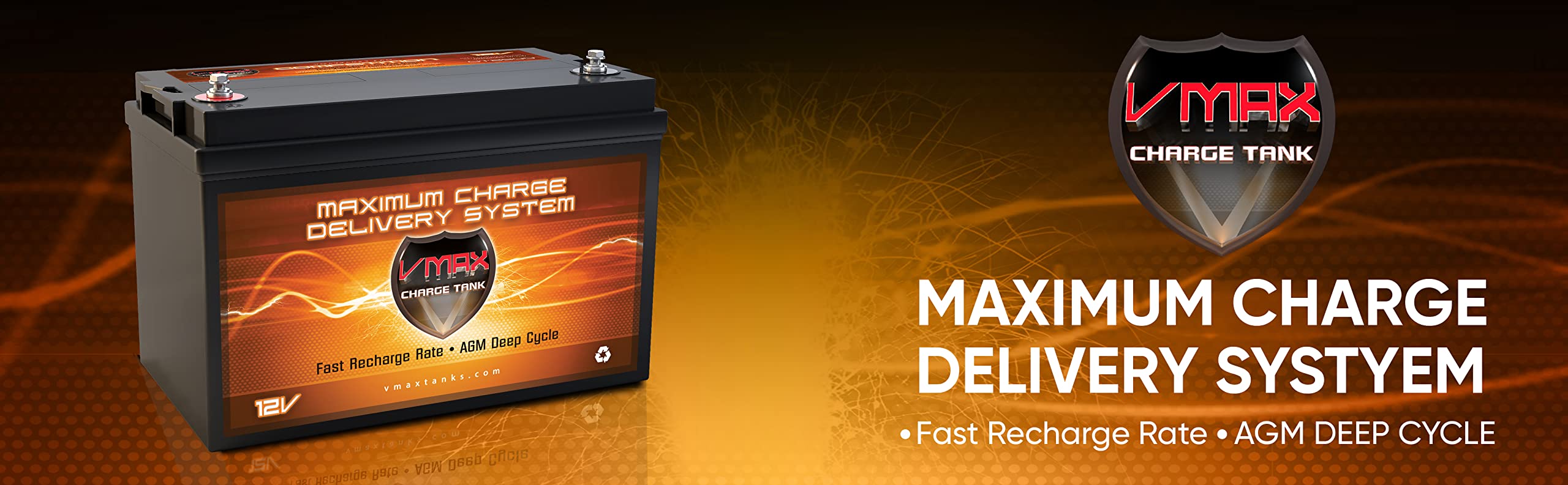 VMAXSLR125-4 AGM Solar Battery - 12V 125Ah Deep Cycle Battery for Solar Power Systems, RV, Marine & Off-Grid Applications (Set of 4) | Reliable Renewable Energy Storage for Home & Outdoor Use