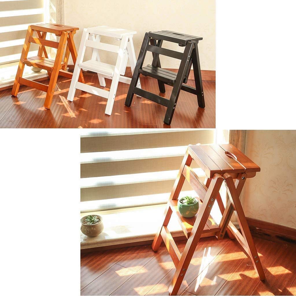 NEVKA Folding Step Stool with Wide Top - Non-Slip Home Ladder Stool, Heavy Duty Steel Frame Kitchen Step Stool for Adults - Perfect for Reaching High Shelves, Bathroom Use & Gardening Tools Access