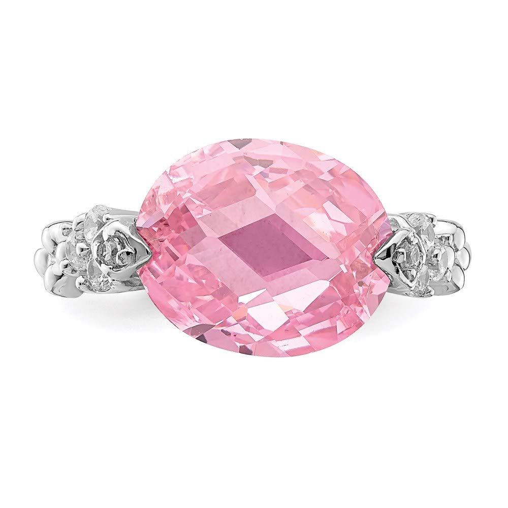 925 Sterling Silver Pink & Clear Cubic Zirconia Ring for Women - Elegant Fine Jewelry Gift for Her - Perfect for Anniversaries, Birthdays & Special Occasions