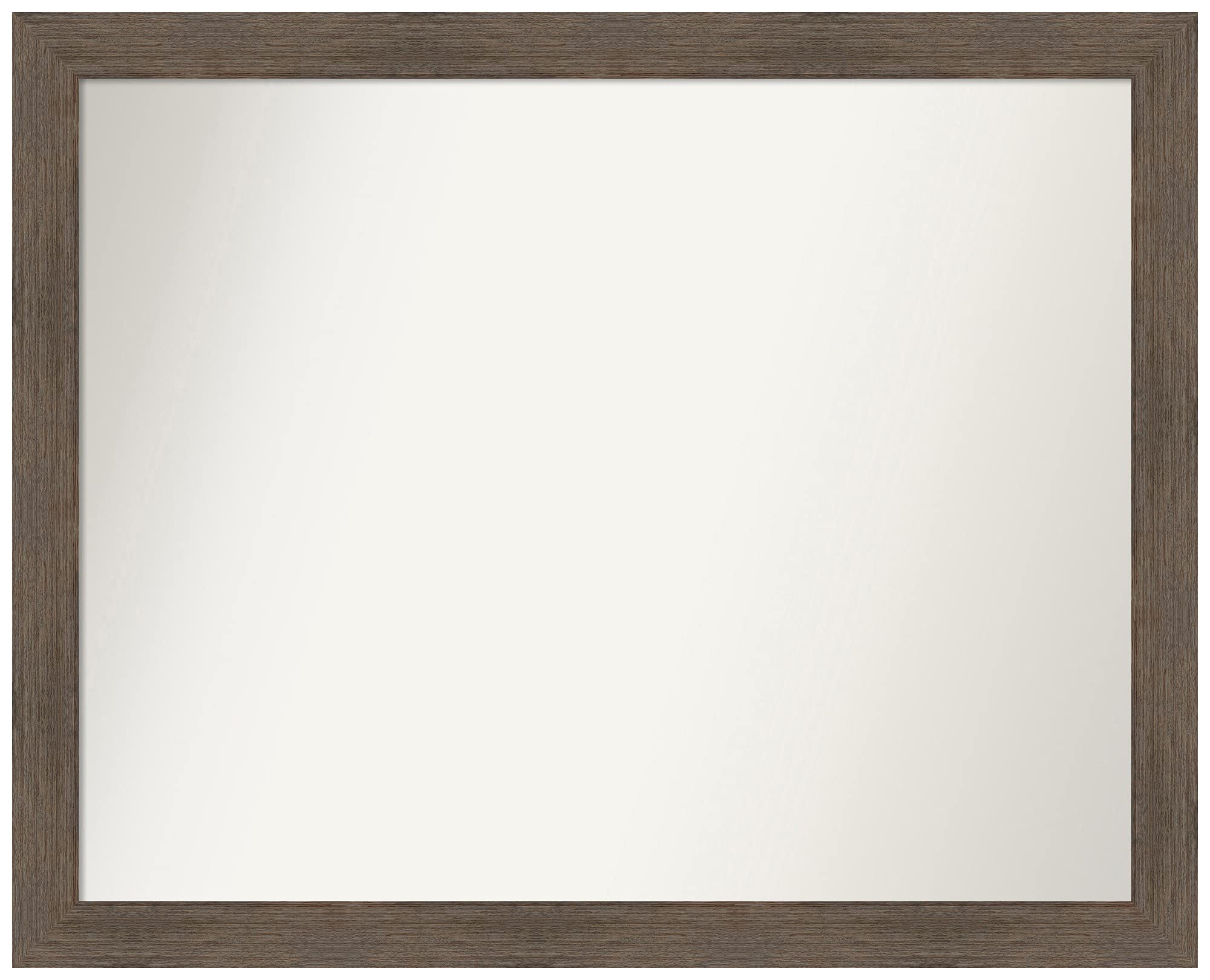 Amanti Art 25x31 Inch Non-Beveled Custom Wall Mirror with Hardwood Mocha Narrow Frame - Bathroom, Living Room, Bedroom Decor - Brown Wooden Framed Mirror for Home & Office