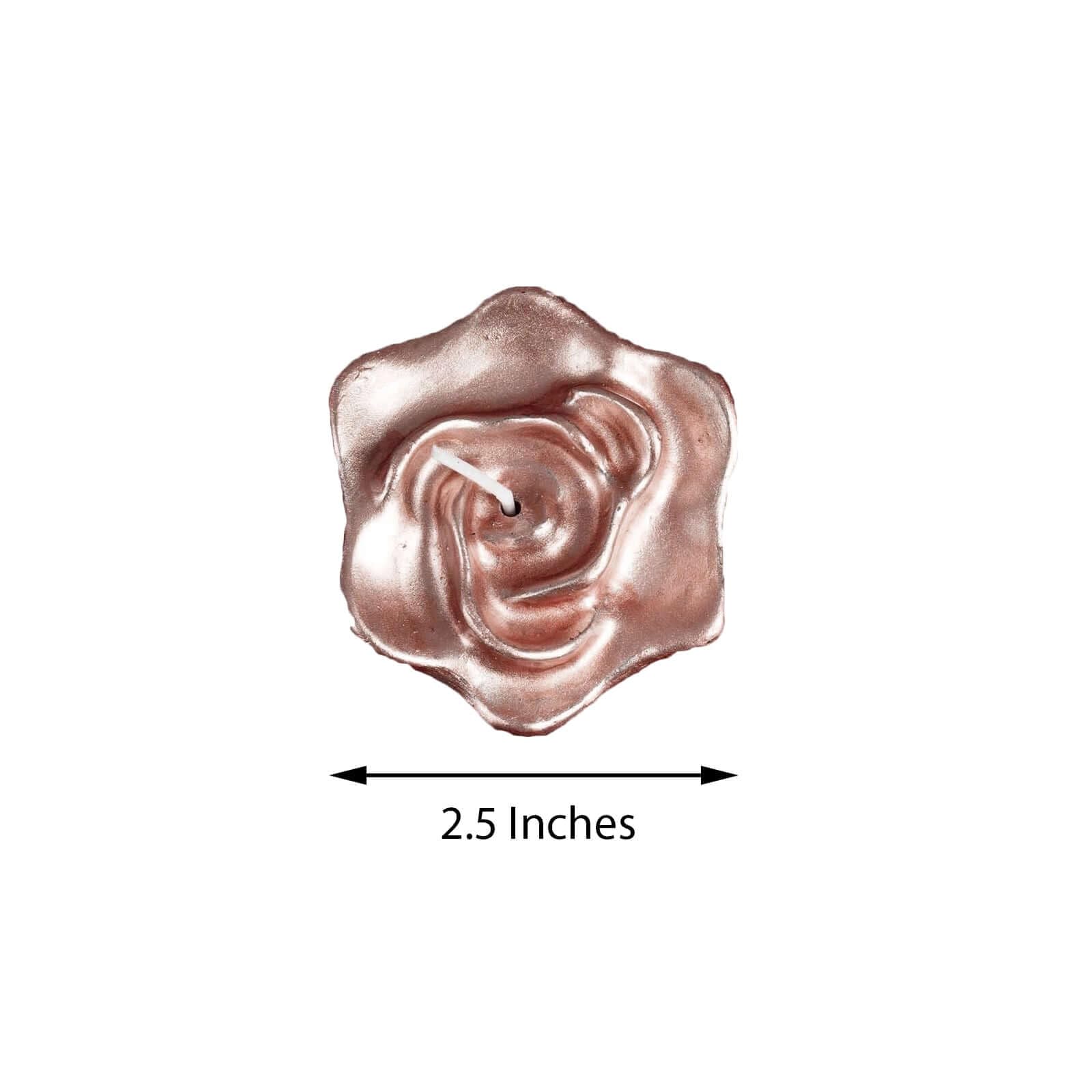 Efavormart Set of 4 Rose Gold Floating Candles - Unscented Blush Pink Wedding Centerpiece Decor for Table, Bathroom, Pool & Home Decoration