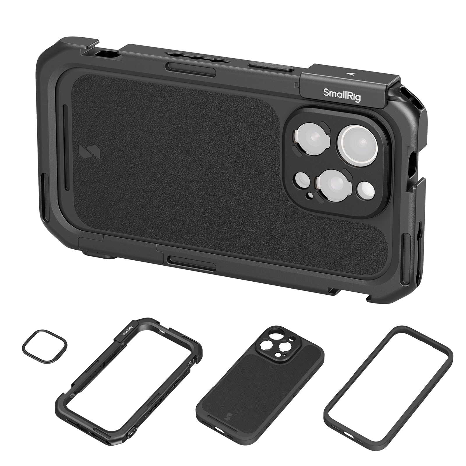 SMALLRIG iPhone 16 Pro Video Cage - Universal Phone Mount with T-Mount Lens Backplate, MagSafe Compatible, Quick Release System for Professional Videography, Vlogging & Content Creation - Perfect for YouTube, TikTok & Live Streaming