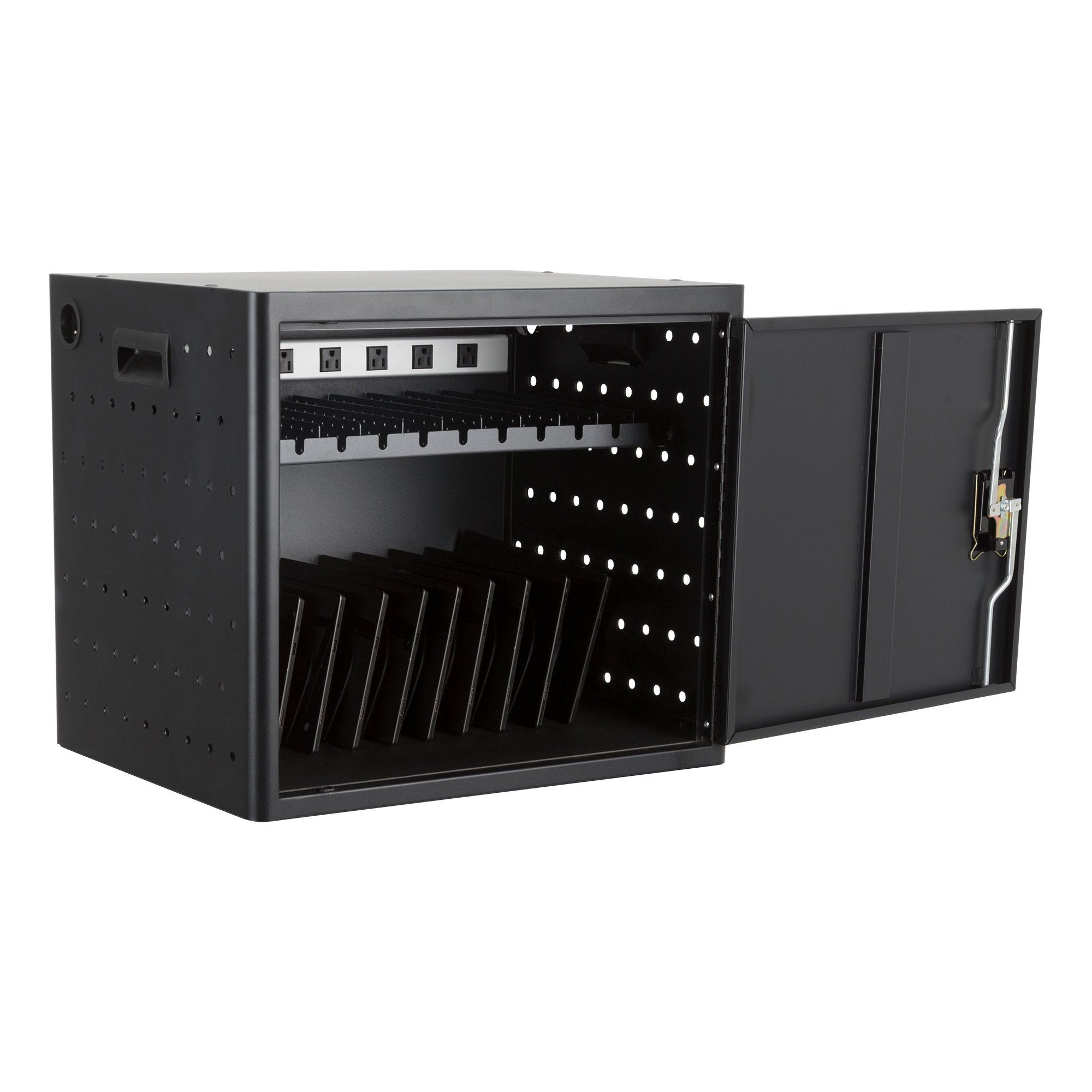 12-Bay Wall-Mount Charging Cabinet for Chromebooks, Laptops & Tablets - Secure Storage & Organized Charging Station for Schools, Offices & Libraries