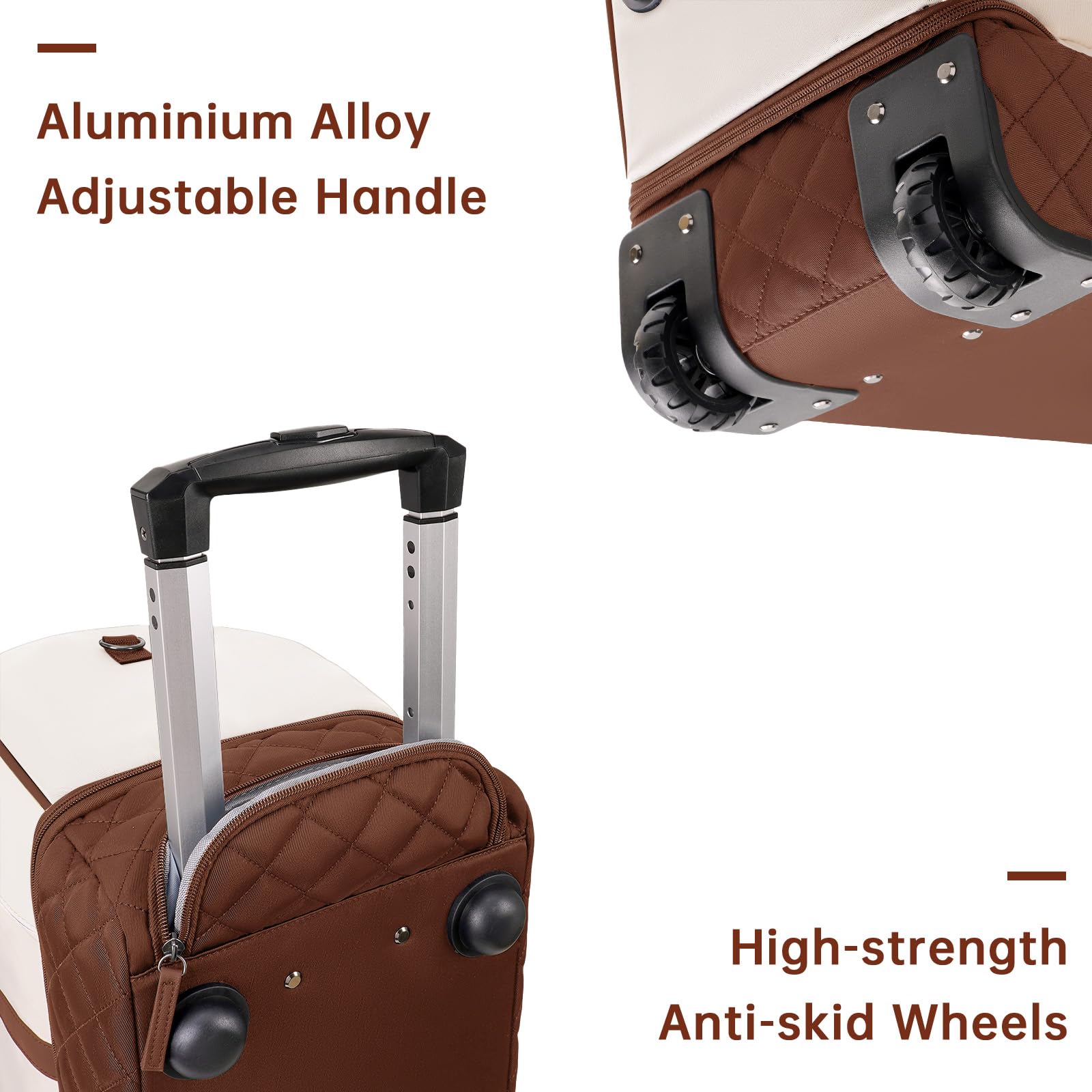 ETRONIK 21 Inch Rolling Duffle Bag with Wheels - Flight Approved Carry On Luggage for Women & Men, Travel Duffel with Shoe Compartment & Toiletry Bag (Brown) - Perfect for Air Travel, Weekend Getaways & Gym Use