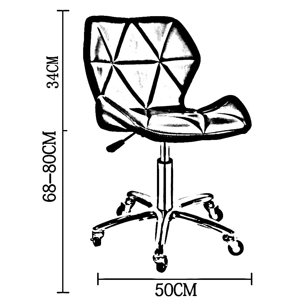Ergonomic Adjustable Height Swivel Office Chair with Chrome Base & Wheels - 5 Color Options for Home, Office & Dining Use (Pink, Five-Star Base)