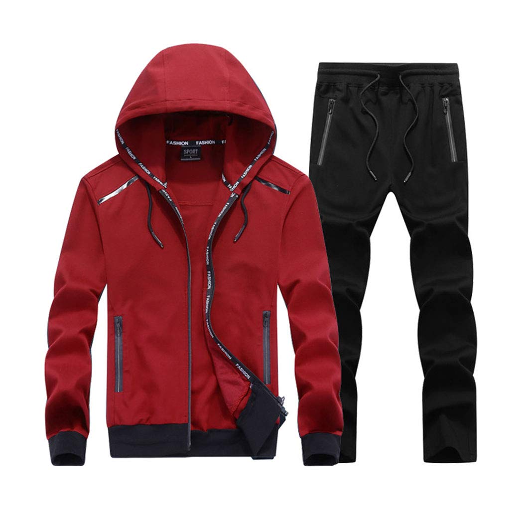 Men's Casual Tracksuit 2-Piece Set - Hooded Cardigan & Jogger Sweat Suits for Running, Gym, Lounge Wear - Comfortable Athletic Outfit for Men