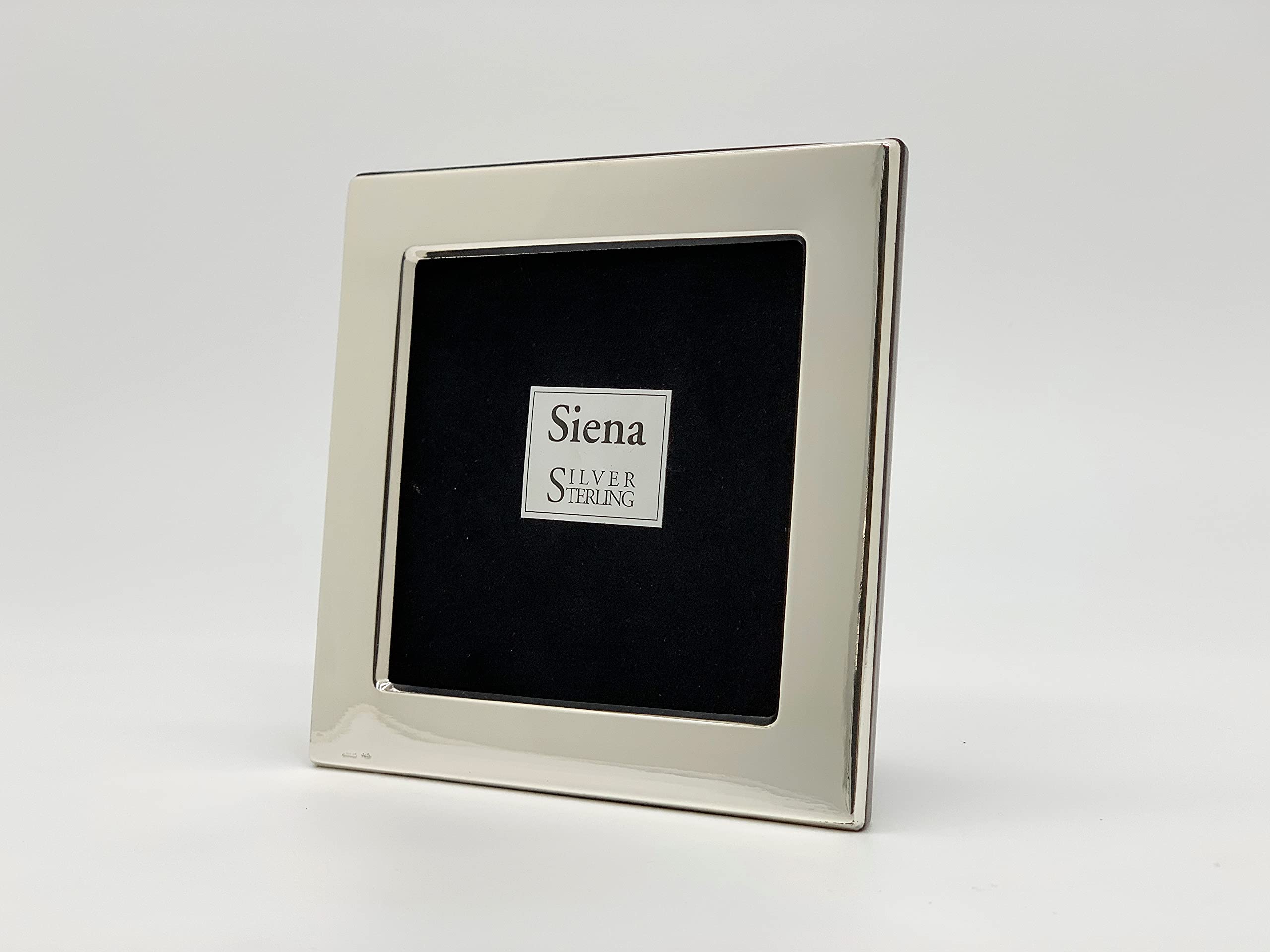 Siena 3x3 Wide Plain Silver Deco Picture Frame - Premium 925 Sterling Silver Photo Frame for Wall Display, Tabletop Decor, Wedding Photos & Gift Giving
