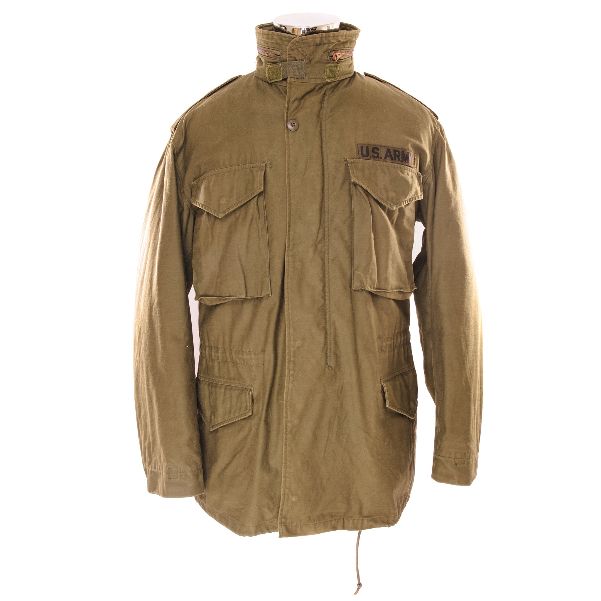 Vintage US Army M-1965 M65 Field Jacket - 1980s Military Surplus - Medium Long Size - Durable Olive Green Field Coat for Outdoor, Camping & Tactical Use