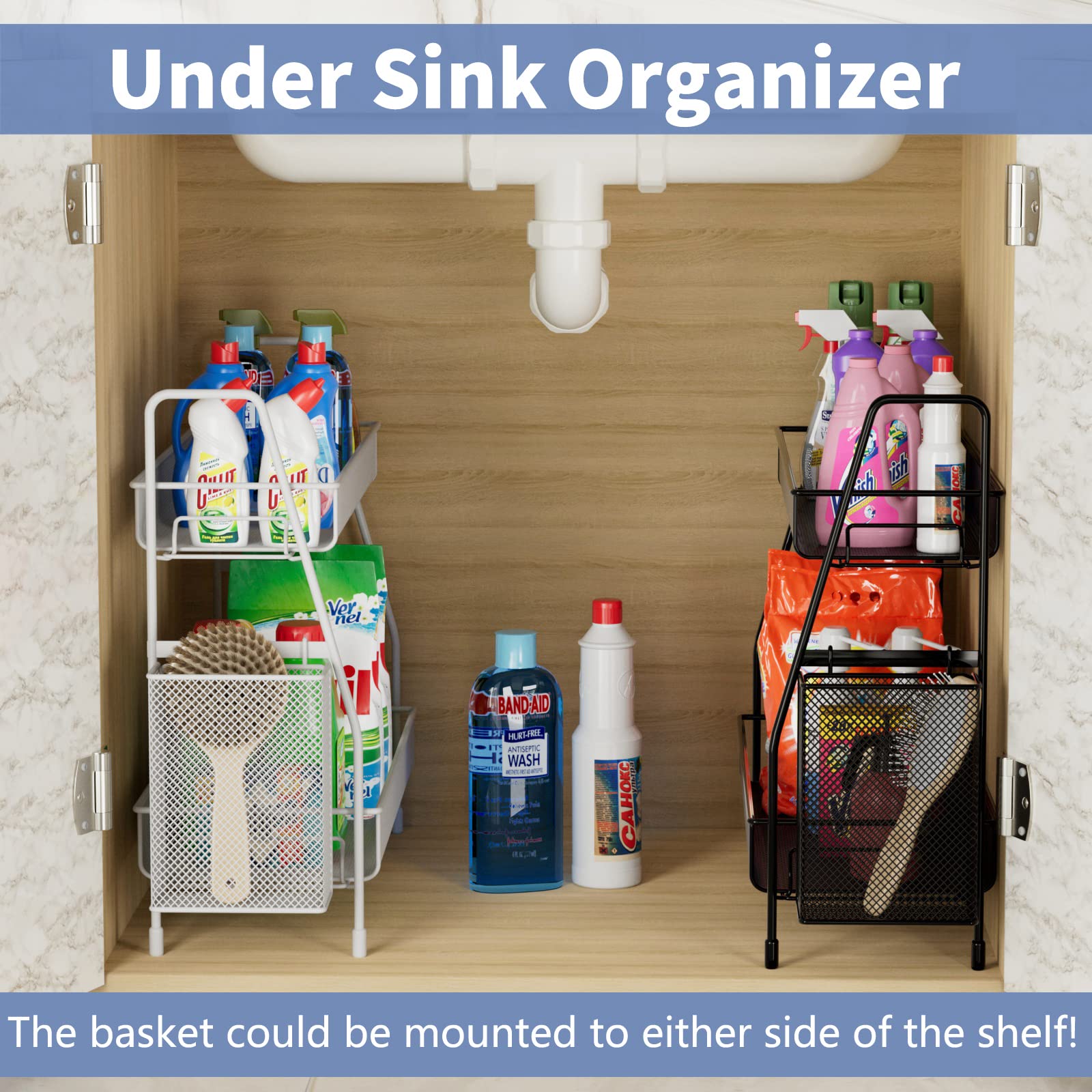 EKNITEY 2-Tier Metal Bathroom Countertop Organizer Shelf - Spice Rack & Makeup Organizer for Perfumes, Cosmetics | Perfect for Sink, Bedroom, Living Room, Kitchen & Office Storage Solutions