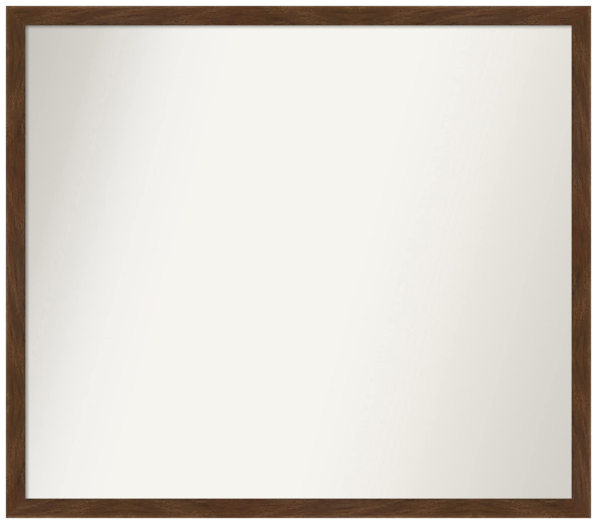 Amanti Art Non-Beveled Rectangle Wall Mirror 21x24 Inches - Carlisle Brown Narrow Frame - Custom Size Bathroom Mirror - Perfect for Vanity, Entryway & Bedroom Decor