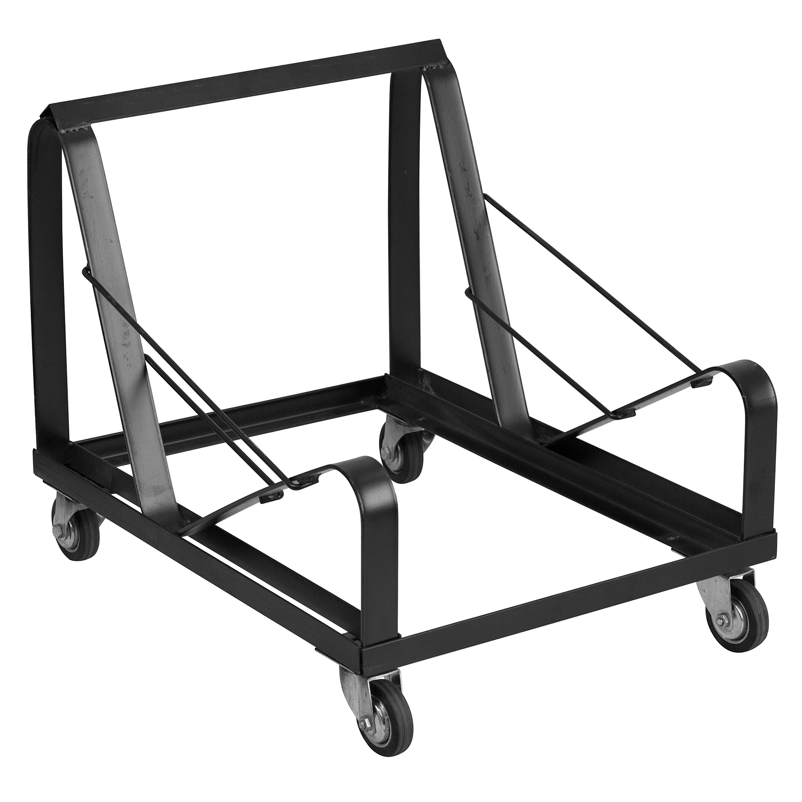 EMMA + OLIVER Black Steel Sled Base Stack Chair Dolly - Heavy Duty Mobile Chair Cart for Party & Event Rentals, Banquet Halls, Restaurants & Catering Services