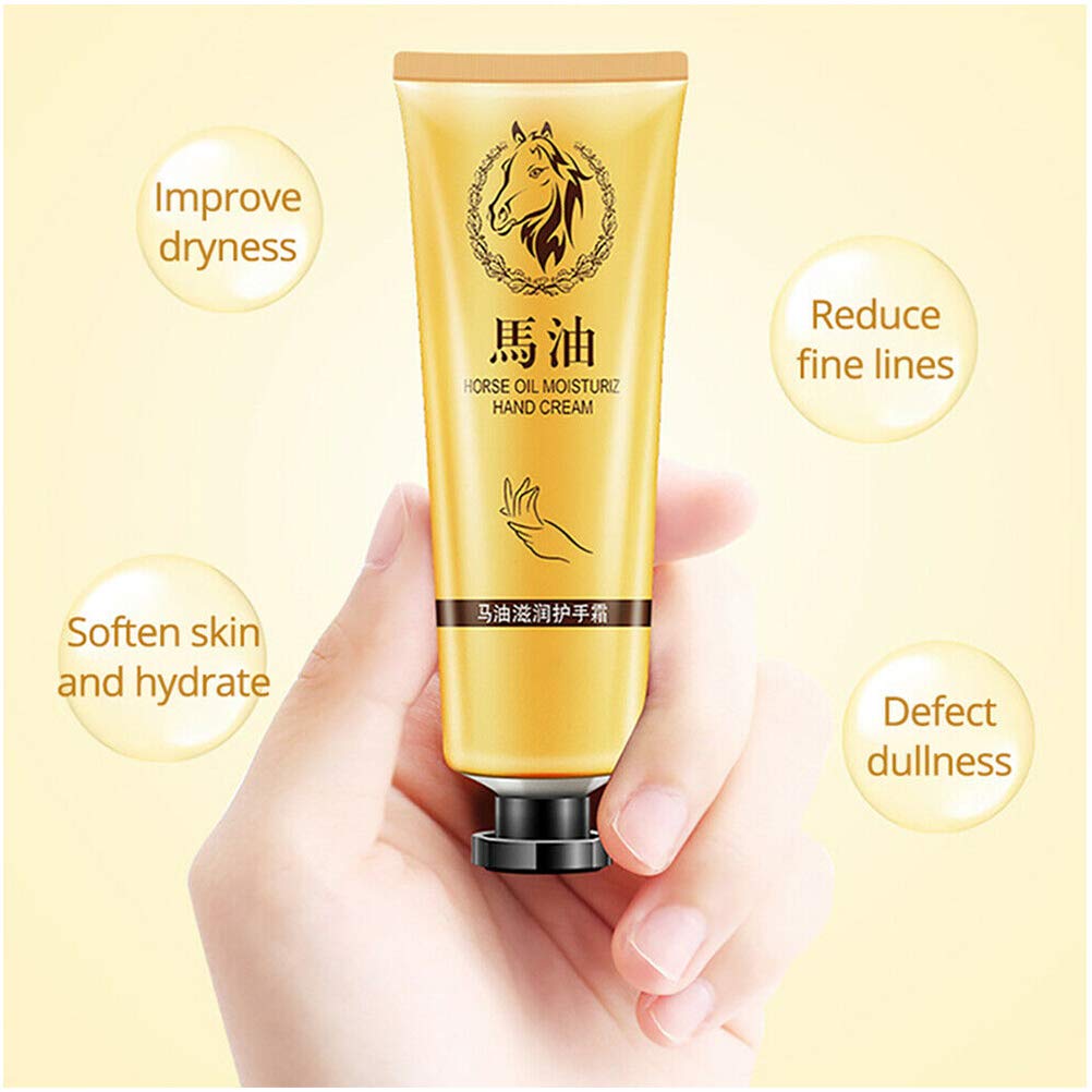 **Hosuho Horse Oil Hand & Foot Cream - 30ml Anti-Aging, Moisturizing & Whitening Cream for Dry Skin - Repairs Cracked Skin & Softens Hands - Perfect for Daily Hydration & Night Care**