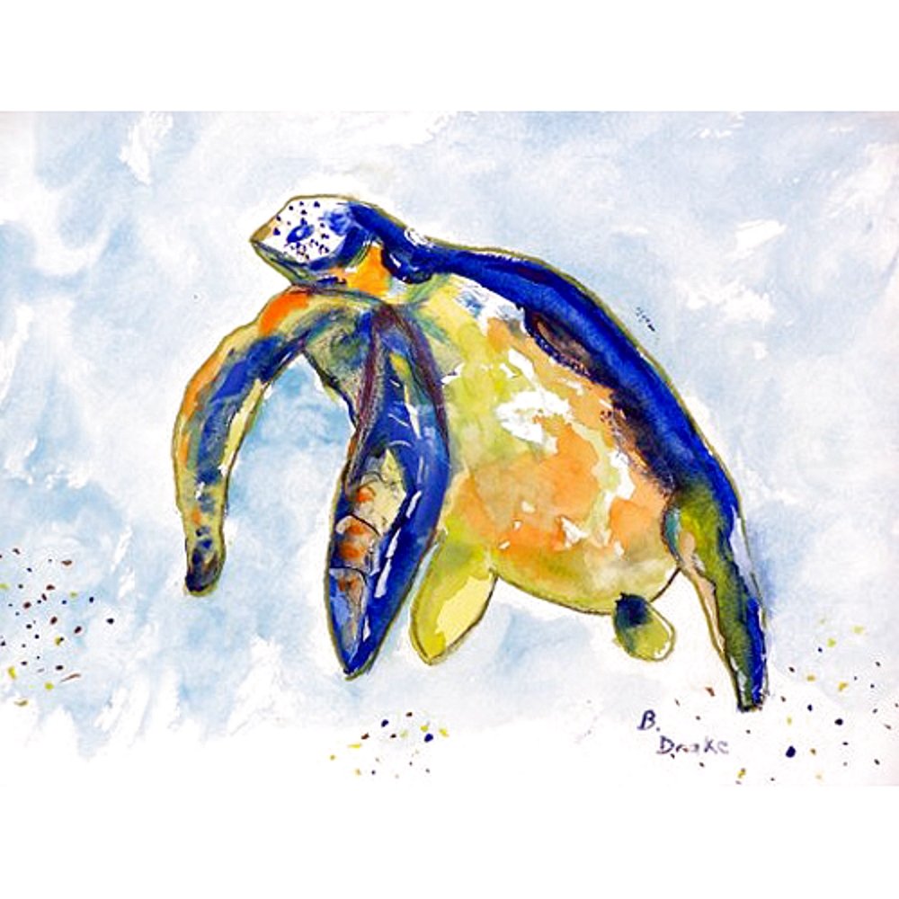 Betsy Drake PM952 Sea Turtle Left Placement Mat Set of 4 - Eco-Friendly Non-Slip Table Mats for Dining Room, Kitchen, or Outdoor Picnic Use