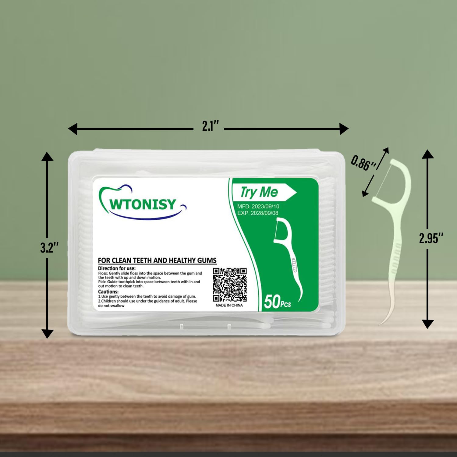Unflavored Dental Floss Picks - 300 Count Teeth Cleaning Sticks for Travel & On-the-Go Oral Care | Portable Floss Dispenser for Home, Office & Gym Use