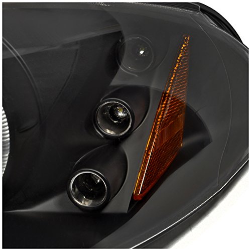 Spec-D Tuning Black LED Dual Halo Projector Headlights for Dodge Intrepid - High Performance Aftermarket Headlights for Night Driving & Custom Car Styling