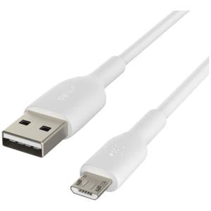 Belkin BOOST CHARGE USB A to Micro USB Cable 1M (3.3ft) Fast Charging Cord - White | Compatible with Android Phones, Tablets, Power Banks | Home, Office, Car Charging