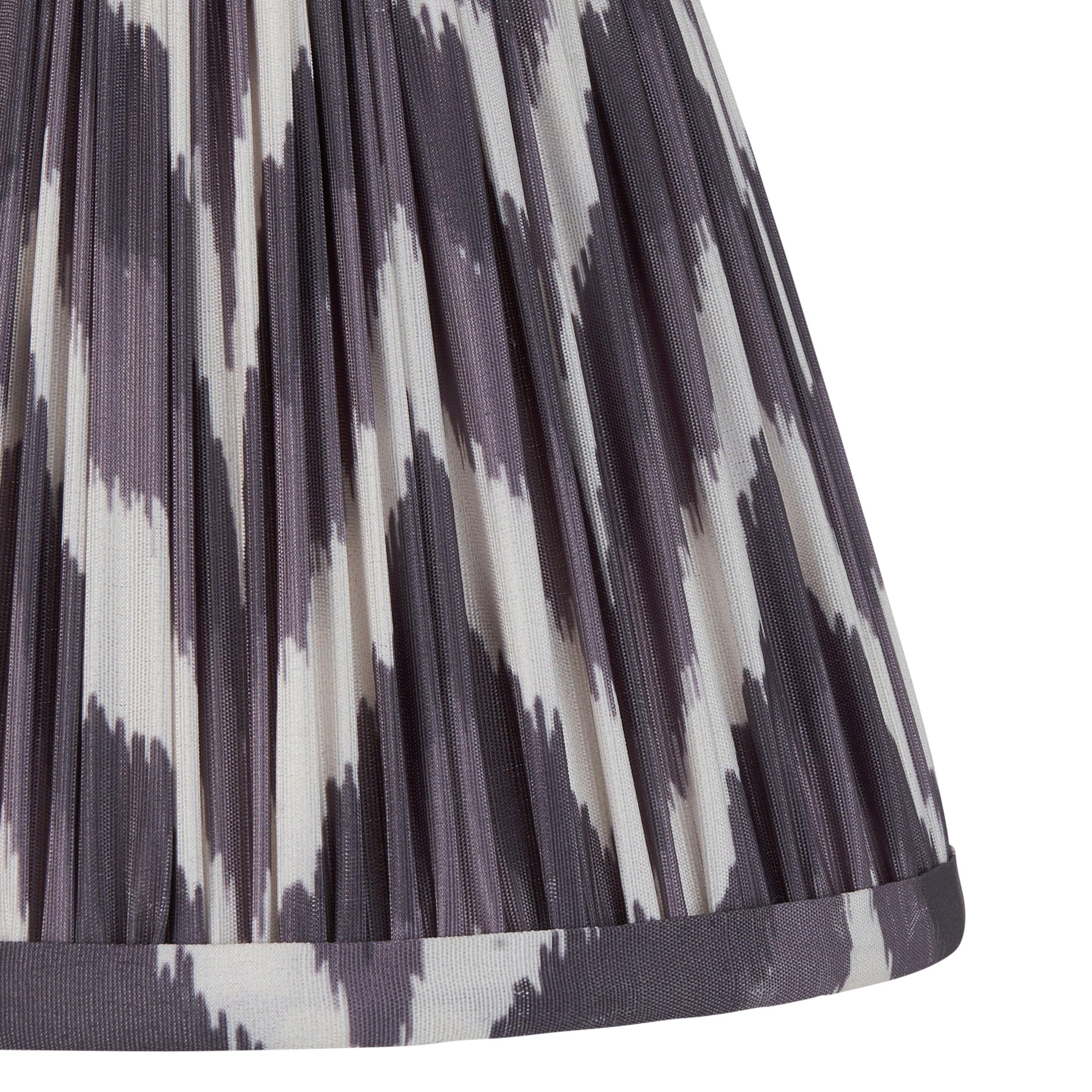 Bibury Wooden Table Lamp with 20cm Zigzag Pearl Grey Shade - Perfect for Bedroom, Living Room, and Office Decor