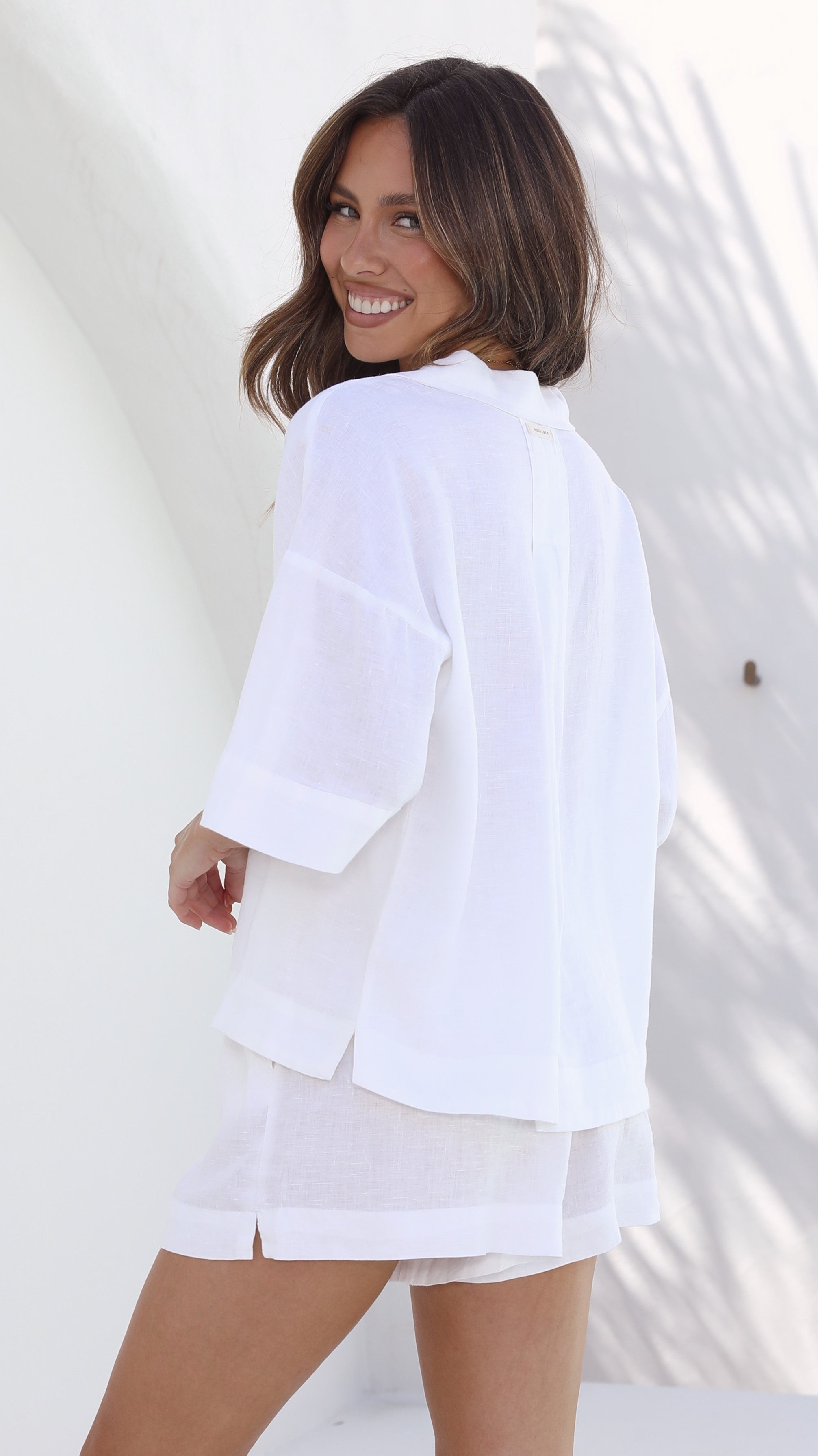 Premium White Linen Lounge Shorts for Women - Soft & Breathable Summer Casual Shorts - Perfect for Relaxing at Home, Beach Vacations & Yoga