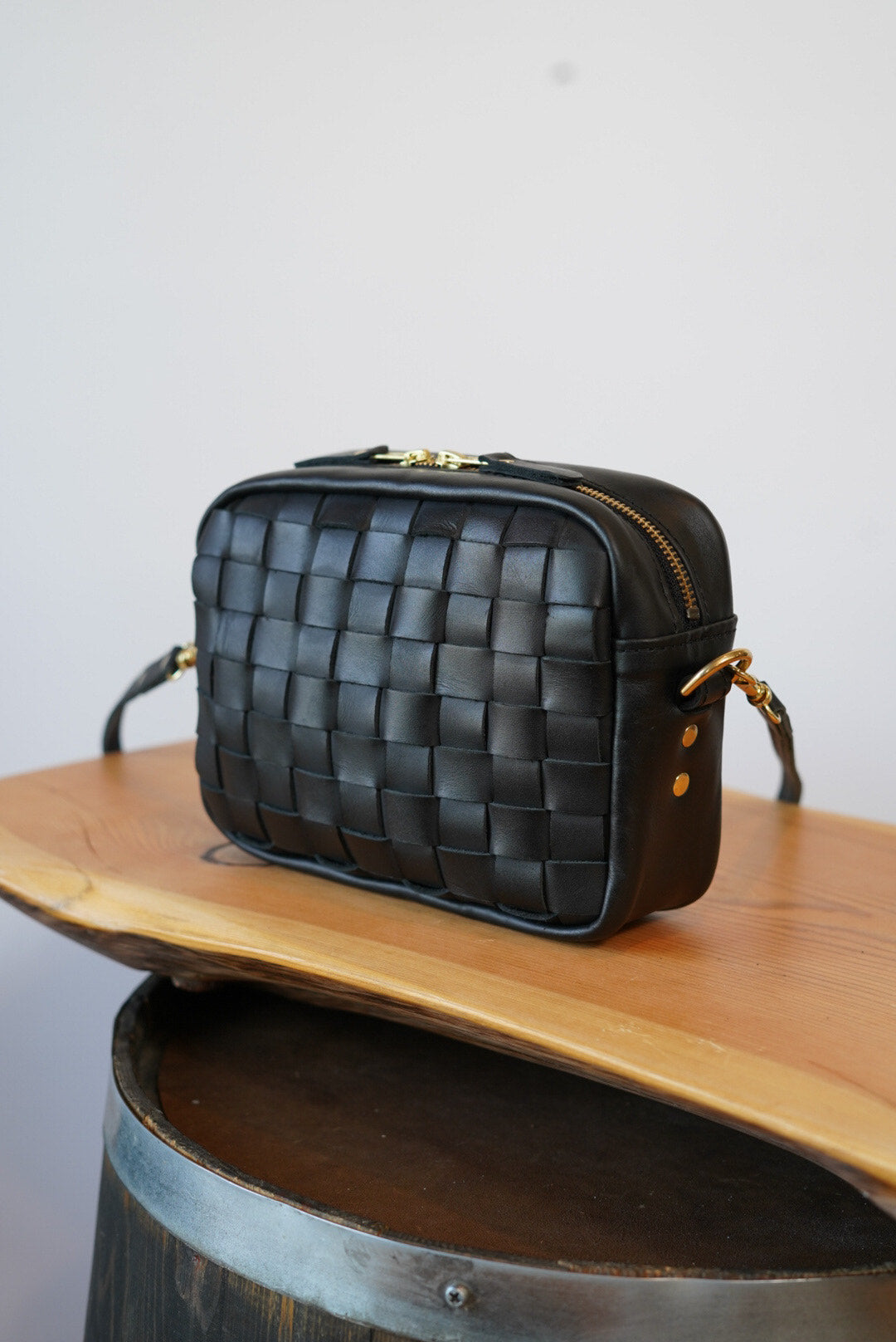 Hand Woven Black Rectangle Crossbody Bag - Stylish & Durable for Work, Travel & Everyday Use