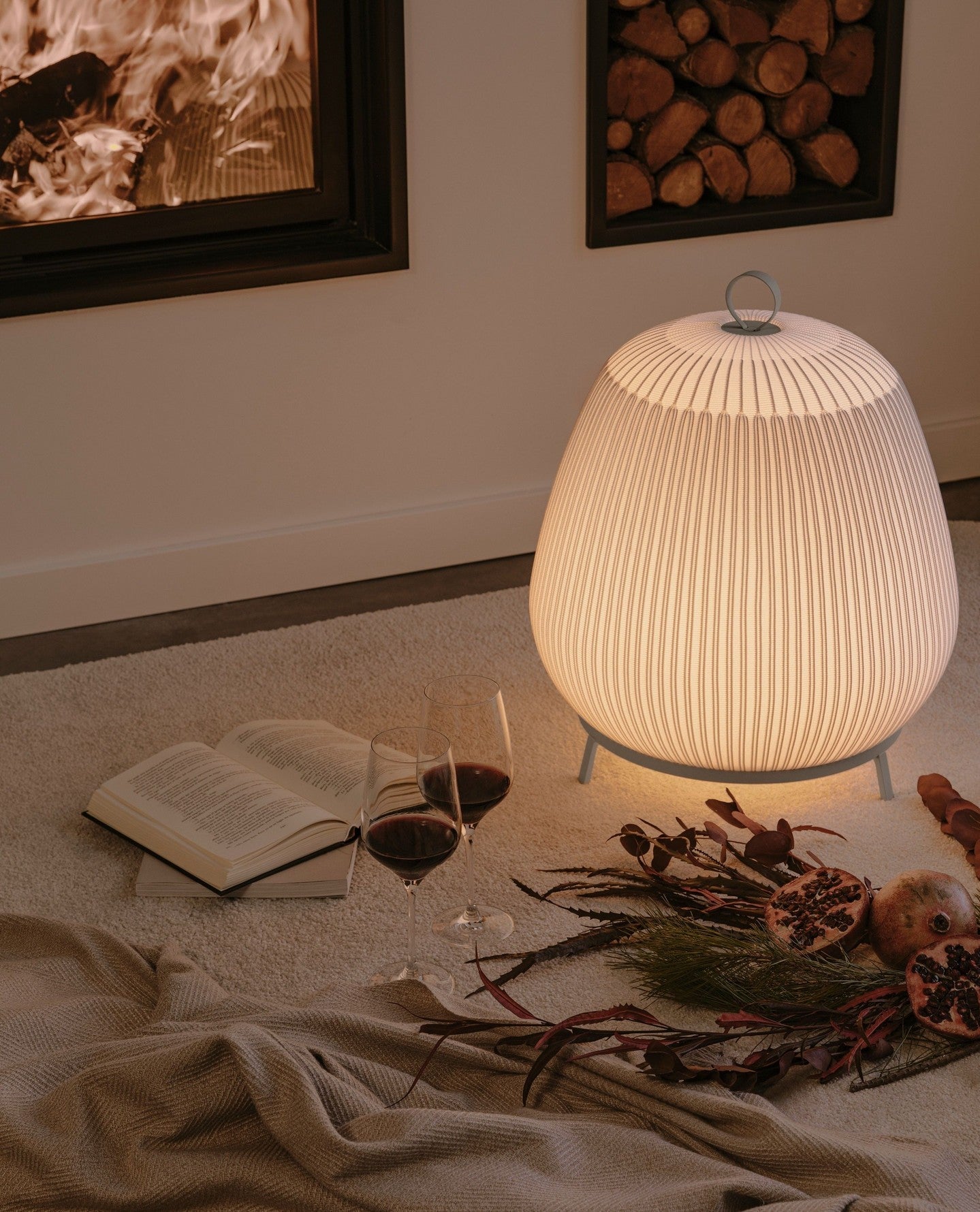 Modern Lantern Knit Table Lamp - Handmade Rattan Woven Nightstand Light for Bedroom, Living Room, and Office Decor - Perfect for Cozy Ambiance and Relaxation