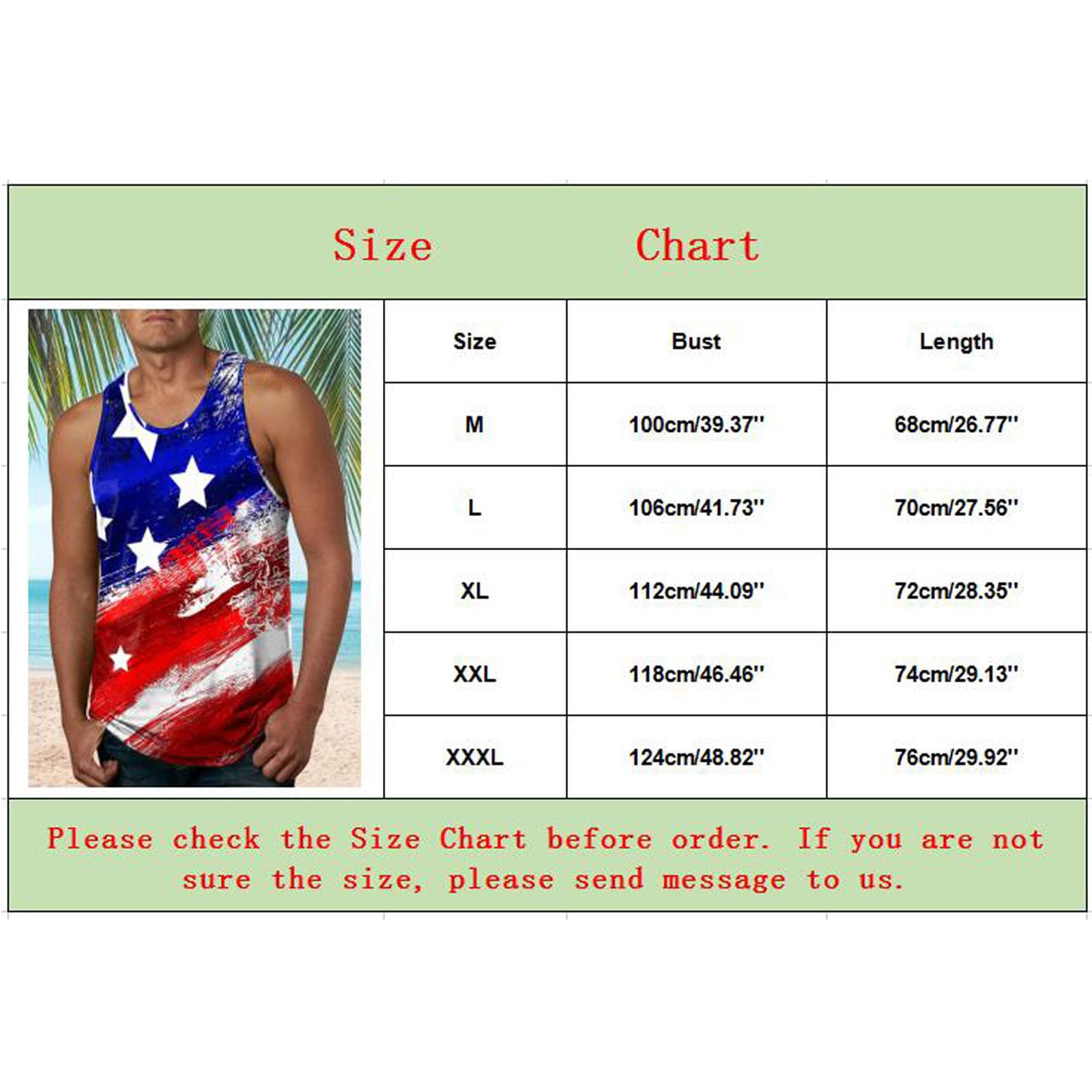 American Flag Printed Men's Tank Tops - Breathable Summer Muscle Shirts for Gym, Beach & Casual Wear | Sleeveless Athletic Shirts for Workout, Running & Outdoor Activities