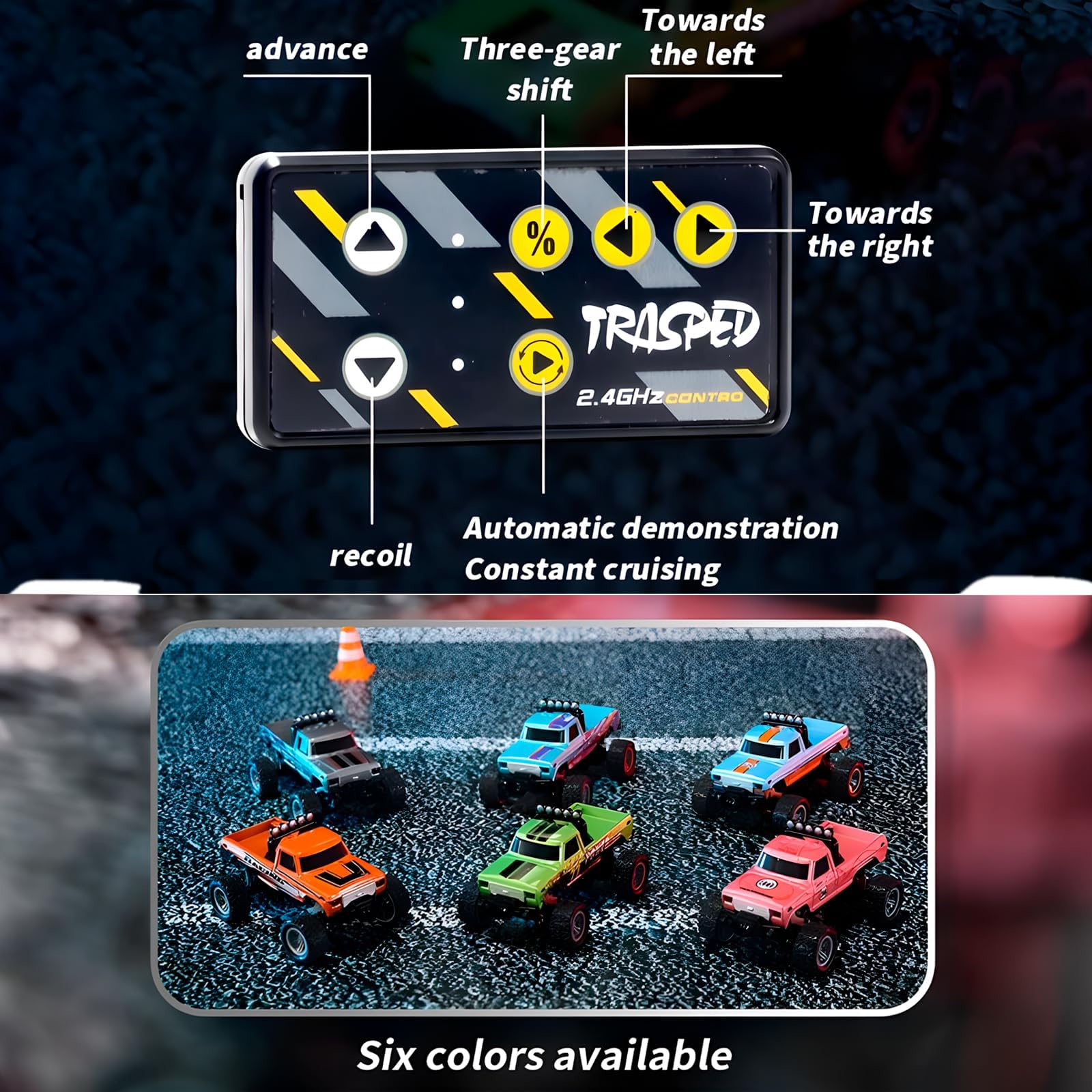 1/64 Scale Mini RC Monster Truck - 2.4GHz Remote Control Car with LED Lights, Alloy Body Big Wheel Off-Road Toy for Boys & Kids (Pink) | Birthday Gifts, Indoor/Outdoor Play, Racing Competition