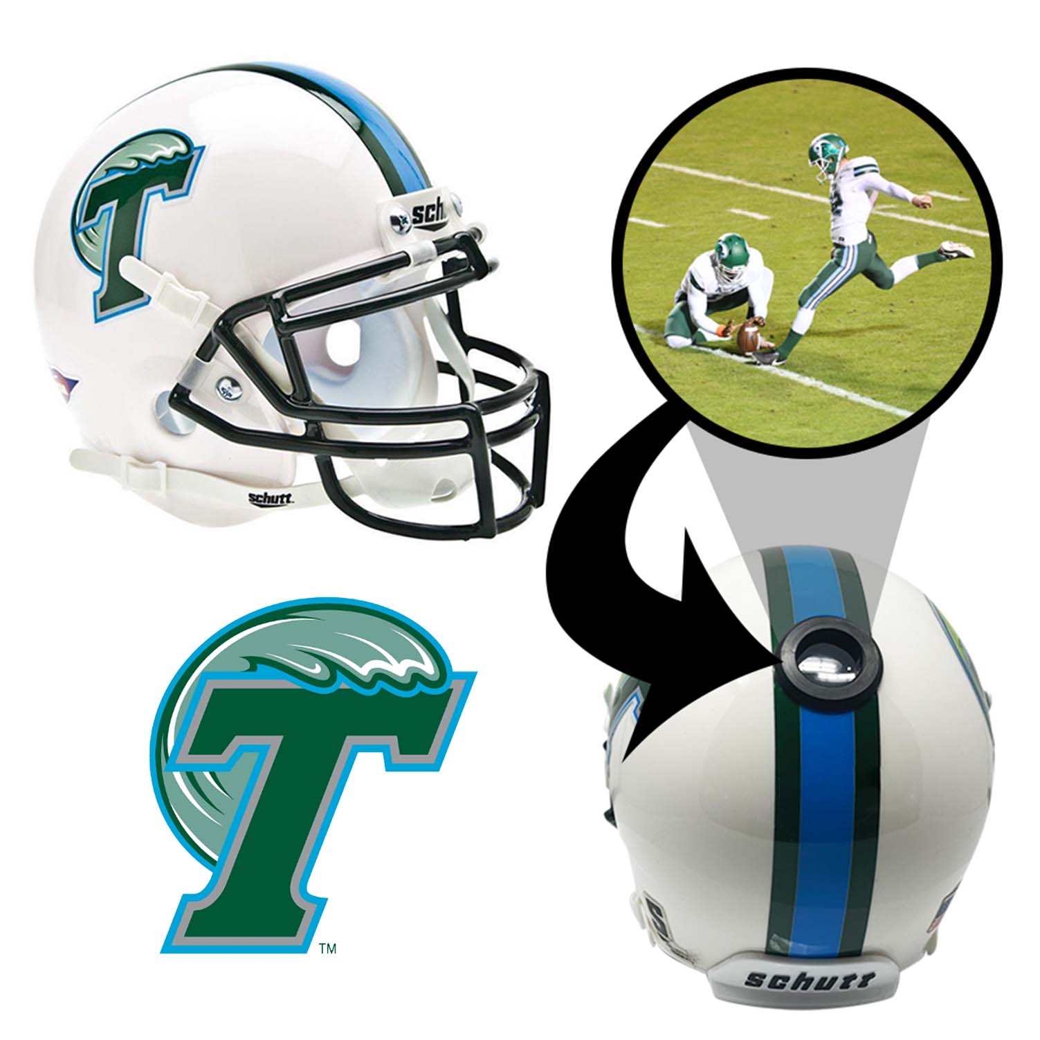 Tulane Green Wave College Football Collectible Mini Helmet - Authentic NCAA Replica - FANZ Collectibles - Perfect for Sports Memorabilia Displays & Fan Cave Decor