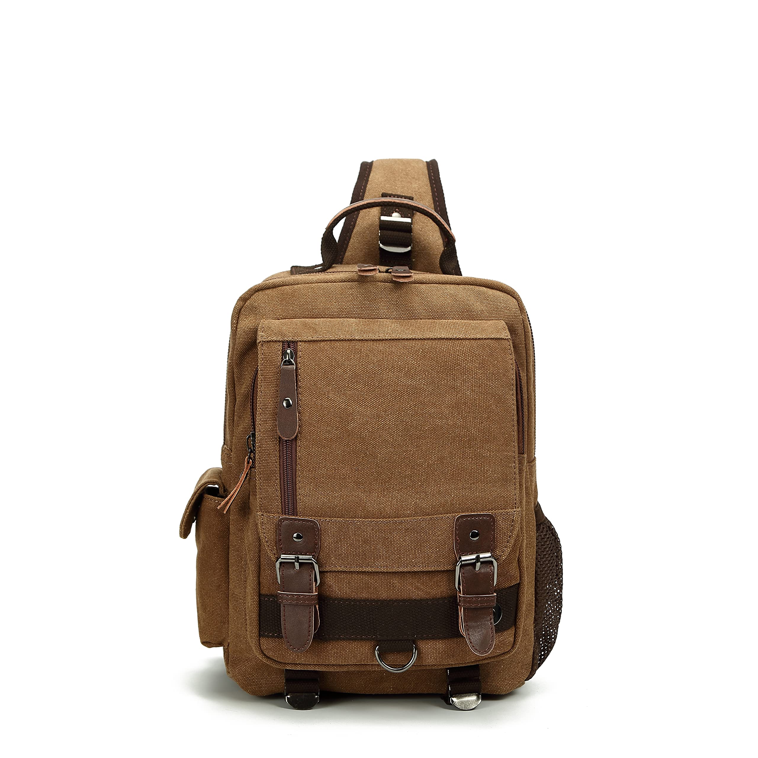 Sechunk Canvas Backpack - Durable Messenger Sling Bag for Men & Women, Crossbody Shoulder Bag for Travel, Work & Daily Use