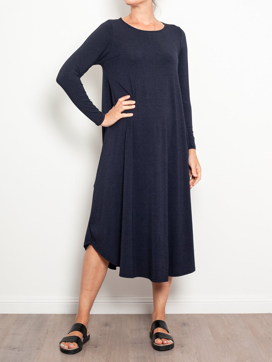 Tani Marl Long Sleeve Tri Dress - Women's Stylish Casual & Athletic Dress for Yoga, Running, and Everyday Wear