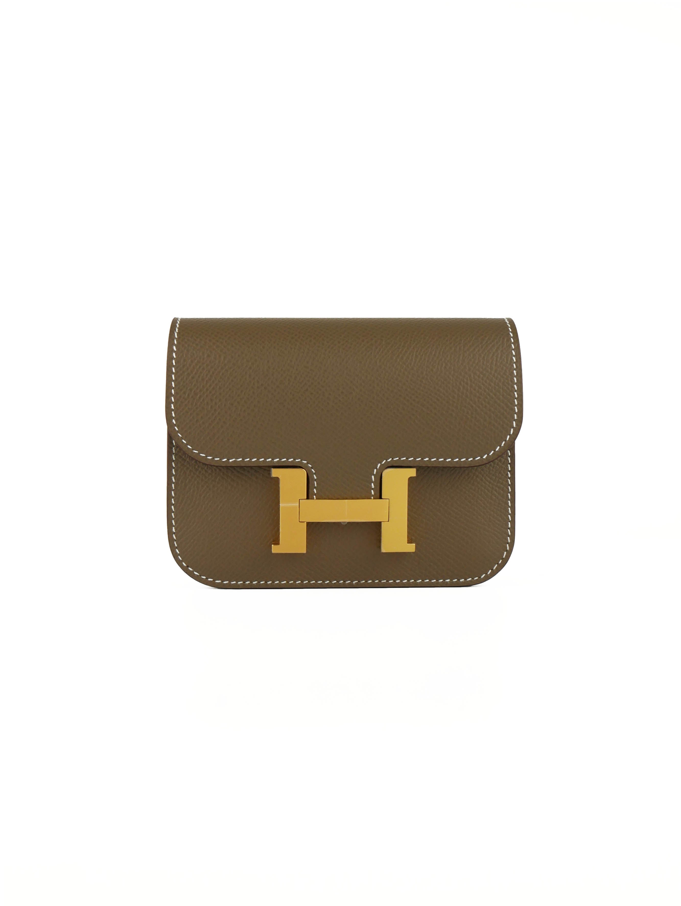 Hermes Constance Slim Wallet in Etoupe - Premium Leather Card Holder for Women | Perfect for Everyday Use, Travel & Minimalist Style