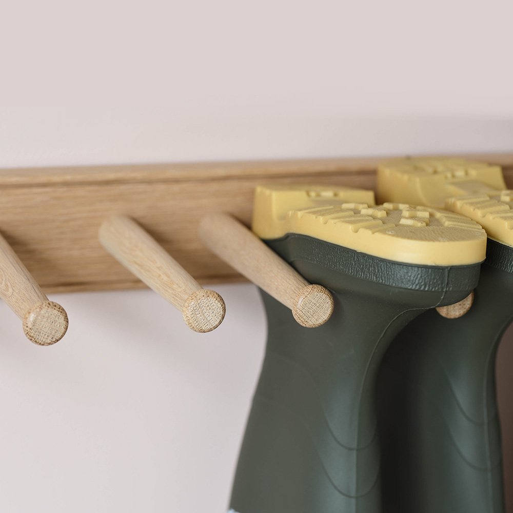 Slim Oak Wellington Boot Rack - Waterproof Shoe Organizer for Entryway, Mudroom & Closet Storage - Perfect for Rain Boots, Work Boots & Winter Footwear