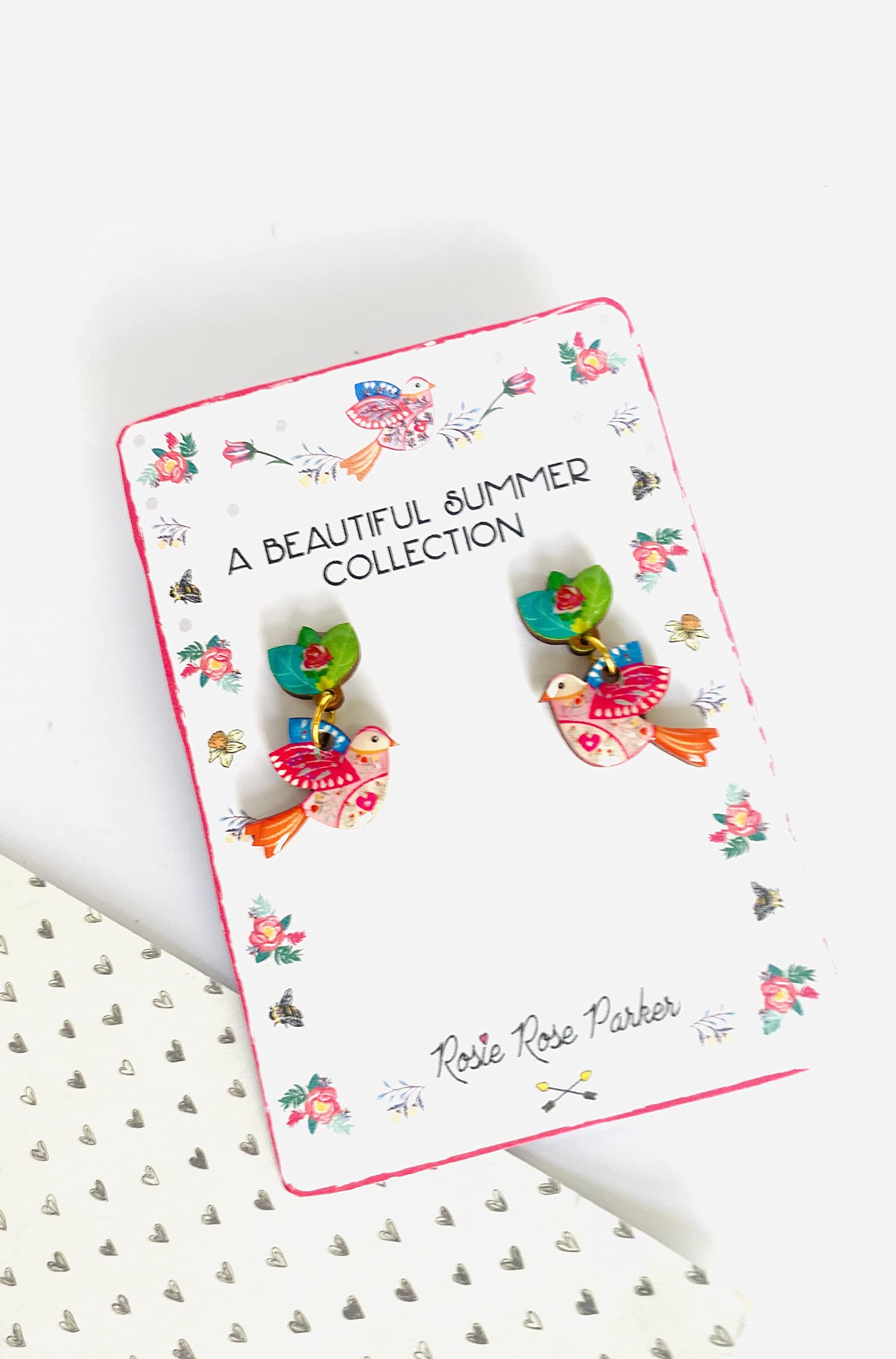 Colorful Bird Earrings for Women - Small Statement Jewelry, Bird Lover Gifts, Leaf & Floral Pastel Summer Earrings - Perfect for Weddings, Parties & Everyday Wear