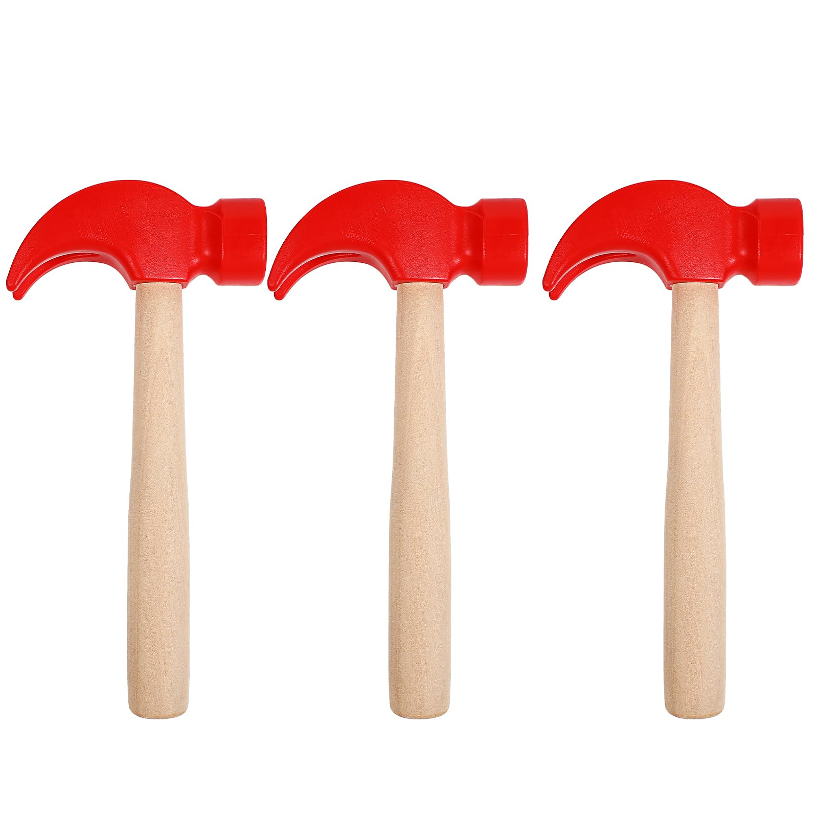 Toddmomy 3Pcs Wooden Hammer Toy Set - Kids Pretend Play Tool Kit with Realistic Design for Early Learning & Role Play | Perfect for Toddler DIY Projects, Home Repair Pretend Games & Montessori Education