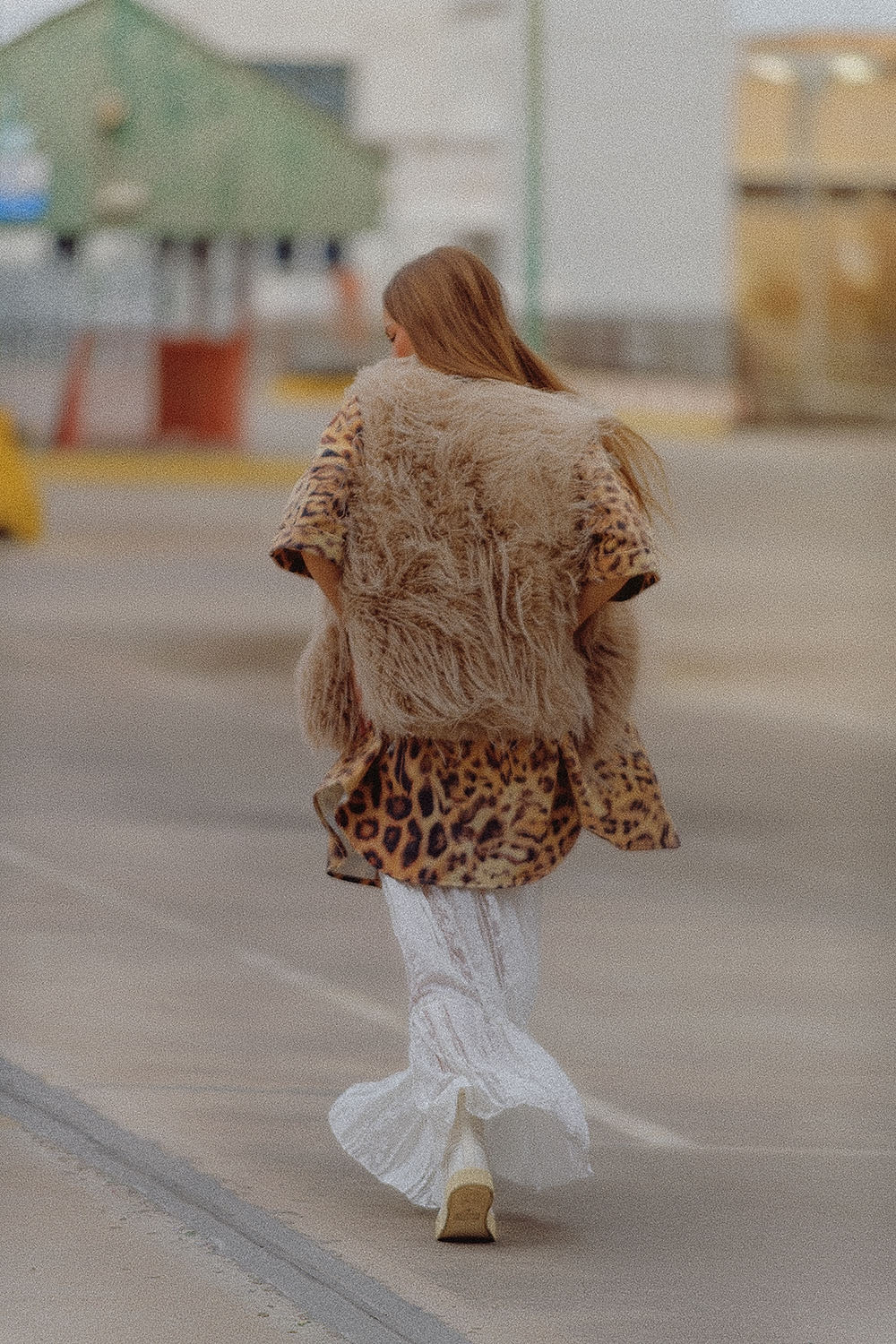 Long Beige Fur Gilet for Women - Cozy Winter Vest for Layering & Outdoor Activities