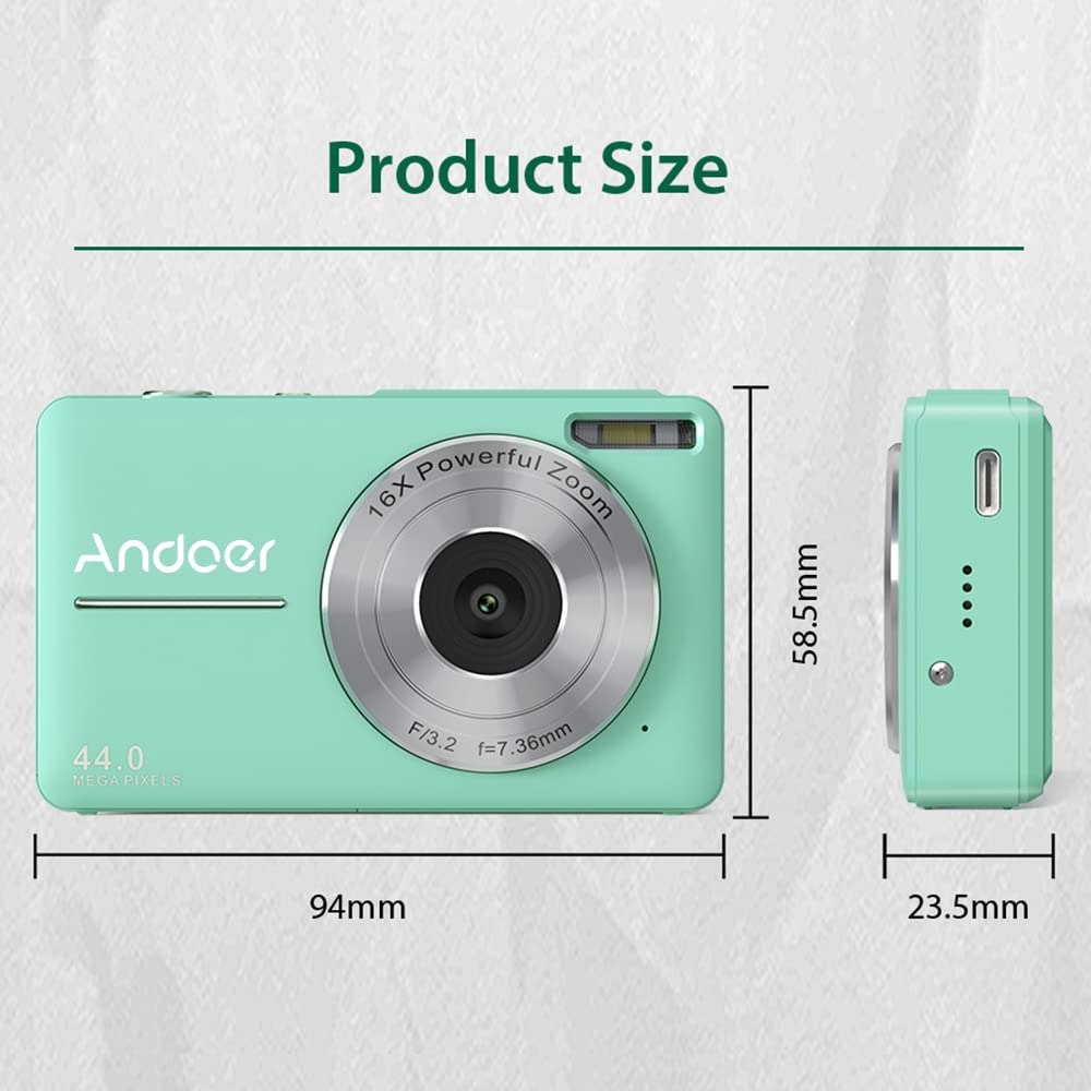 Andoer Pink Digital Camera for Kids with 32GB Card & 1080P HD - Perfect for Holidays & Travel