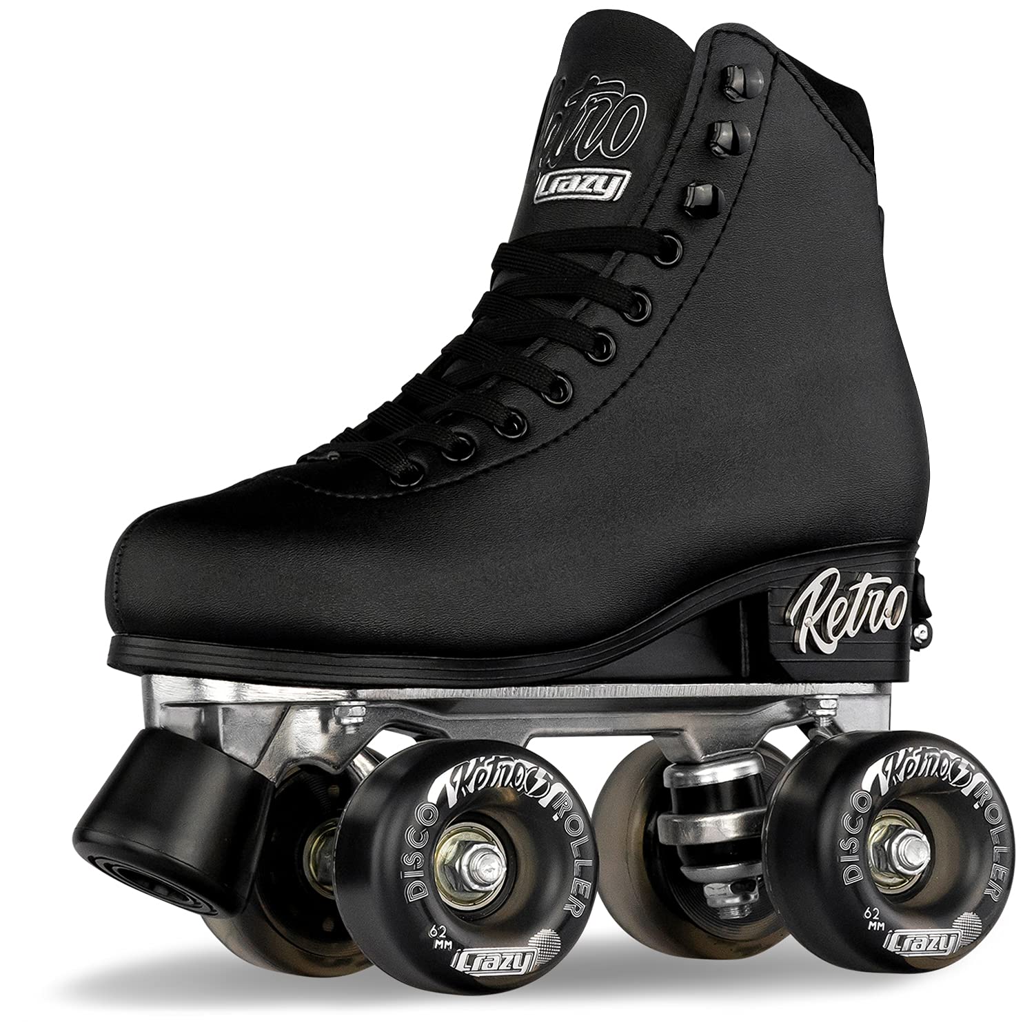Crazy Skates Retro Roller Skates - Adjustable & Fixed Sizes for Men, Women & Kids | Classic Quad Roller Skates for Indoor & Outdoor Use | Perfect for Rink, Park & Street Skating