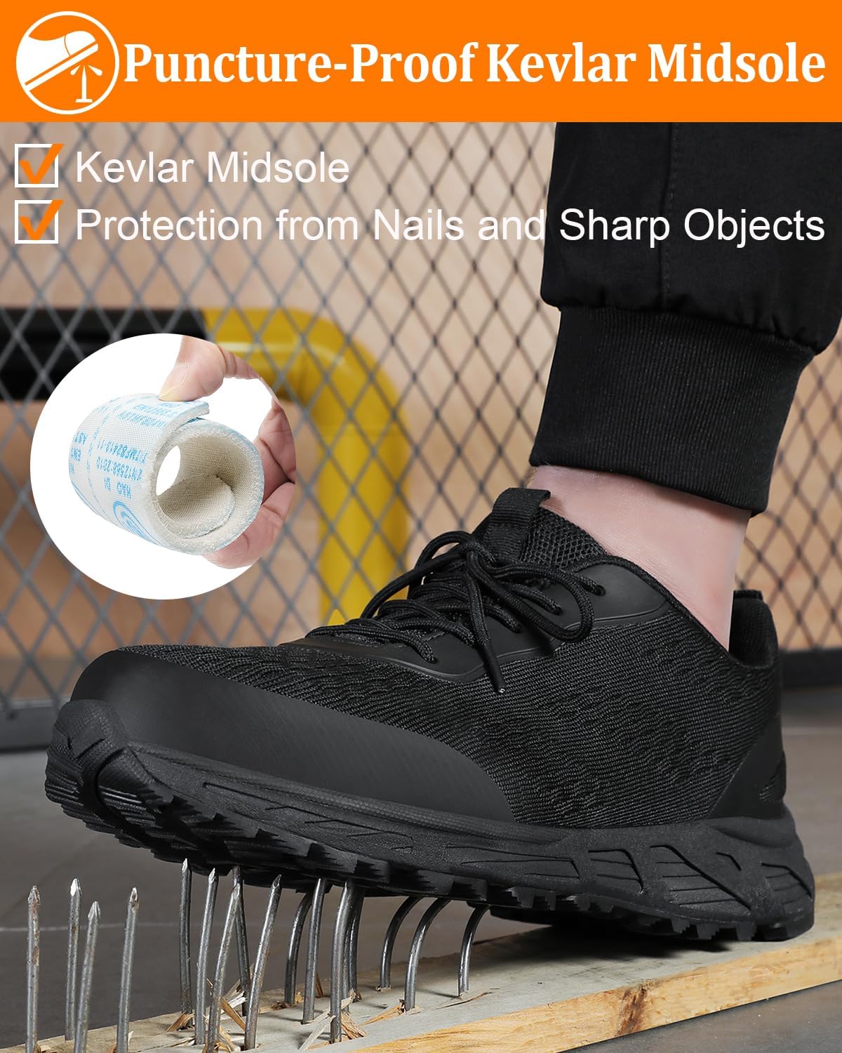 VikoViren Steel Toe Work Shoes for Men & Women - Lightweight Safety Sneakers with Non-Slip Sole for Construction, Warehouse & Industrial Use - Durable Comfort All Day