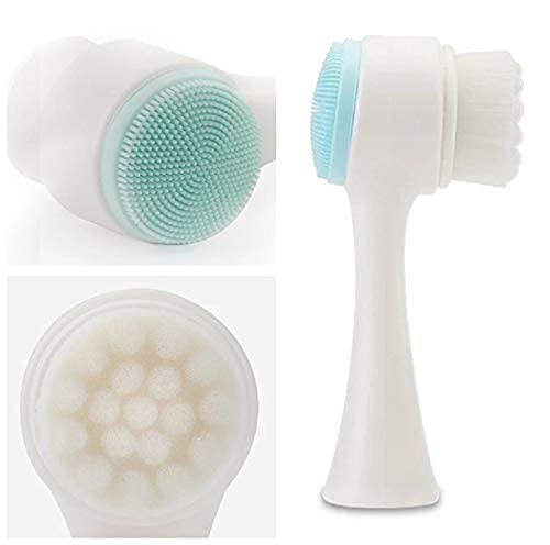 Deep Pore Cleansing Brush - Exfoliating Facial Scrubber with Bamboo Fiber for Blackhead Removal & Skin Massage | Double-Sided Soft Brush for Daily Face Wash & Spa Skincare Routine
