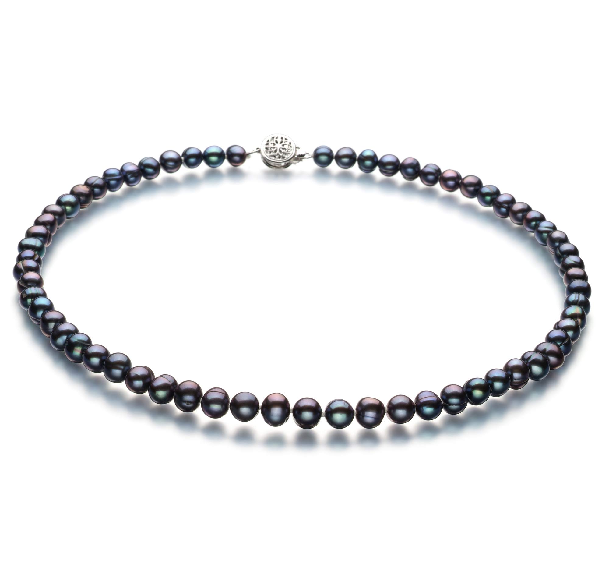 Bliss Black 6-7mm A Grade Freshwater Cultured Pearl Necklace for Women - 925 Sterling Silver Jewelry | Perfect for Weddings, Parties & Elegant Evening Wear