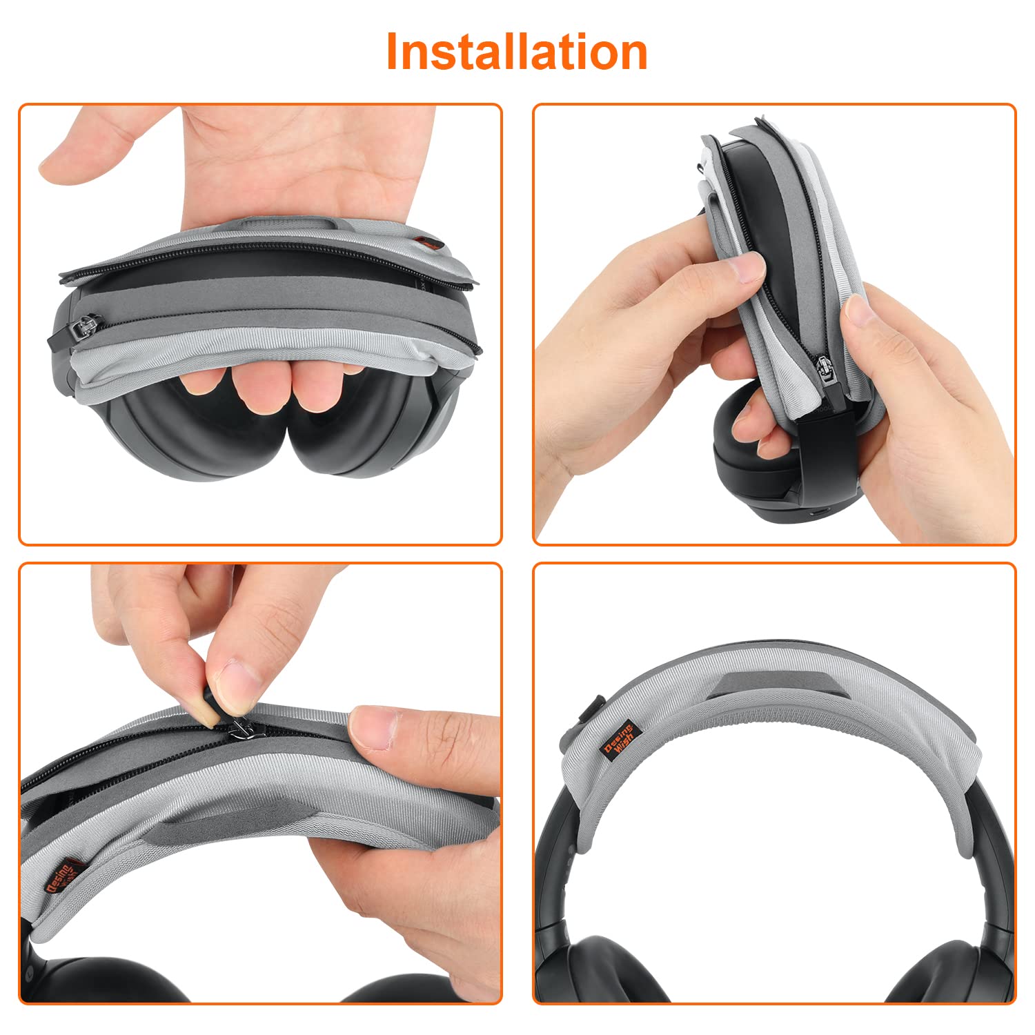 Universal Replacement Headphone Headband Cover - Soft Cushion Pad Compatible with Sony, Bose, Beats, JBL - Noise Canceling Stereo Headset Protector (Silver Grey) - Perfect for Office, Travel & Gaming Comfort
