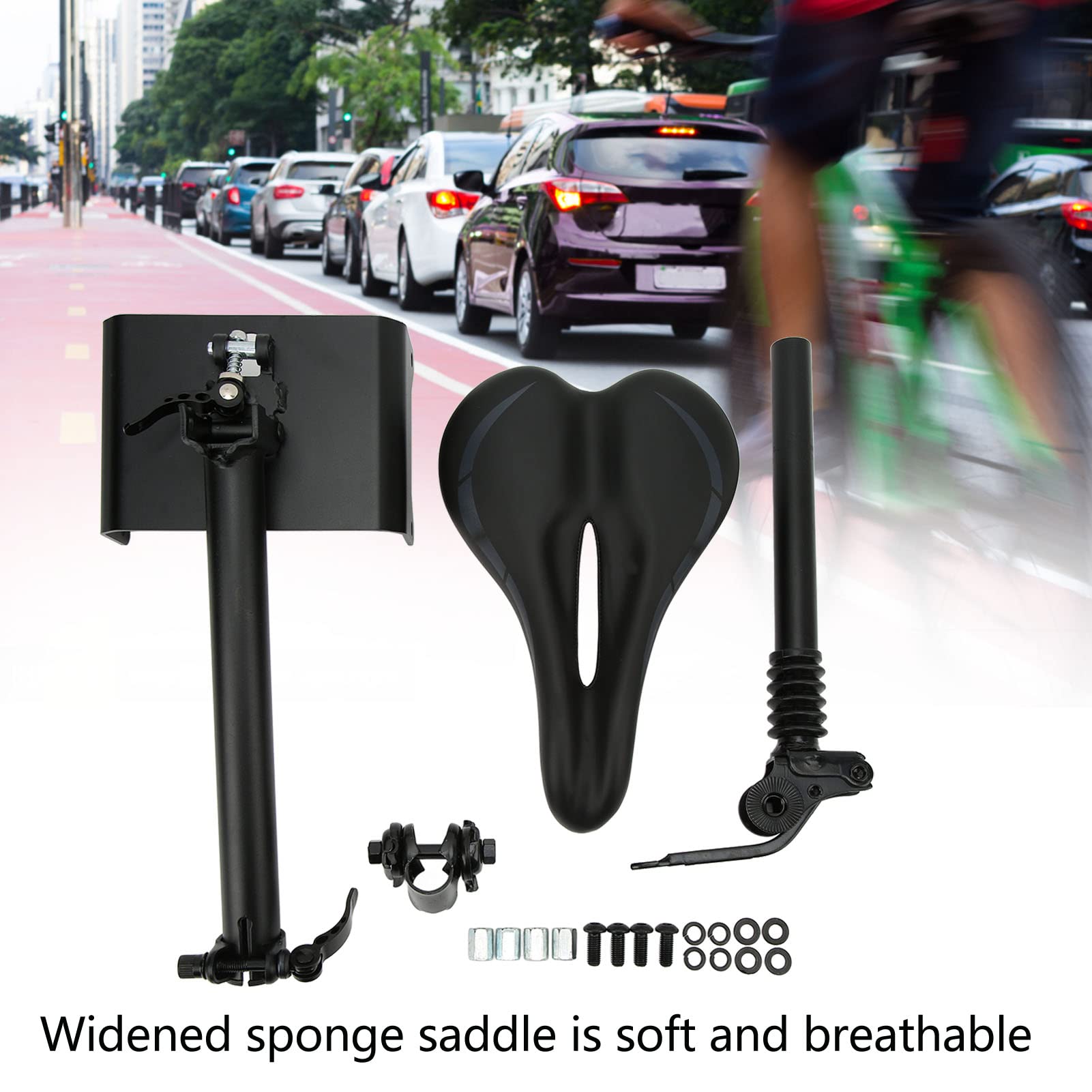 **Universal Adjustable Shock-Absorbing Electric Scooter Seat for Segway Ninebot F20 F25 F30 F40 - Comfortable Folding Saddle for Commuting & Leisure Rides**