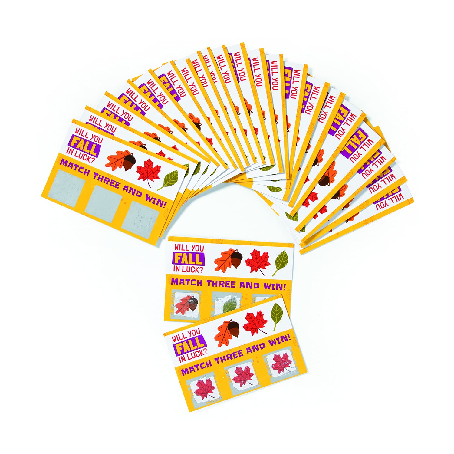 Fun Express Fall Scratch Off Game - 24-Piece Autumn-Themed Activity Set for Kids | Perfect for Classroom Rewards, Halloween Parties & Thanksgiving Family Fun