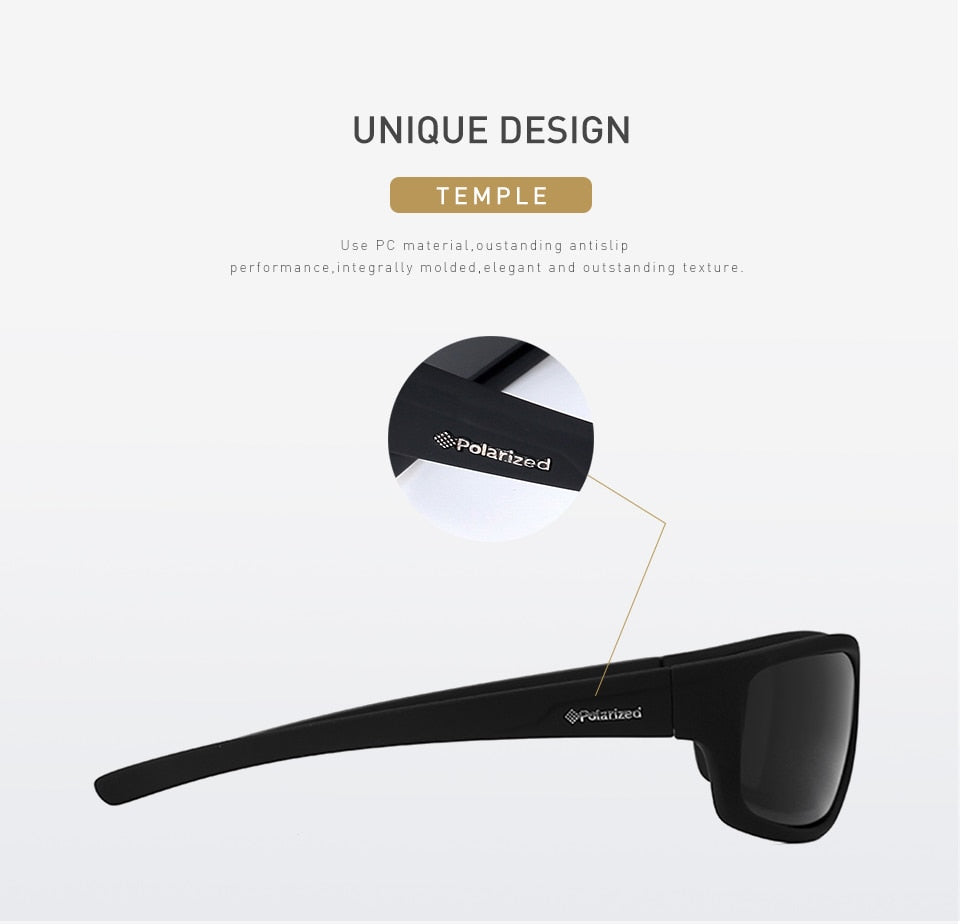 20/20 Polarized Square Sunglasses for Men - UV Protection, Anti-Glare, Lightweight & Durable - Perfect for Driving, Fishing, and Outdoor Activities