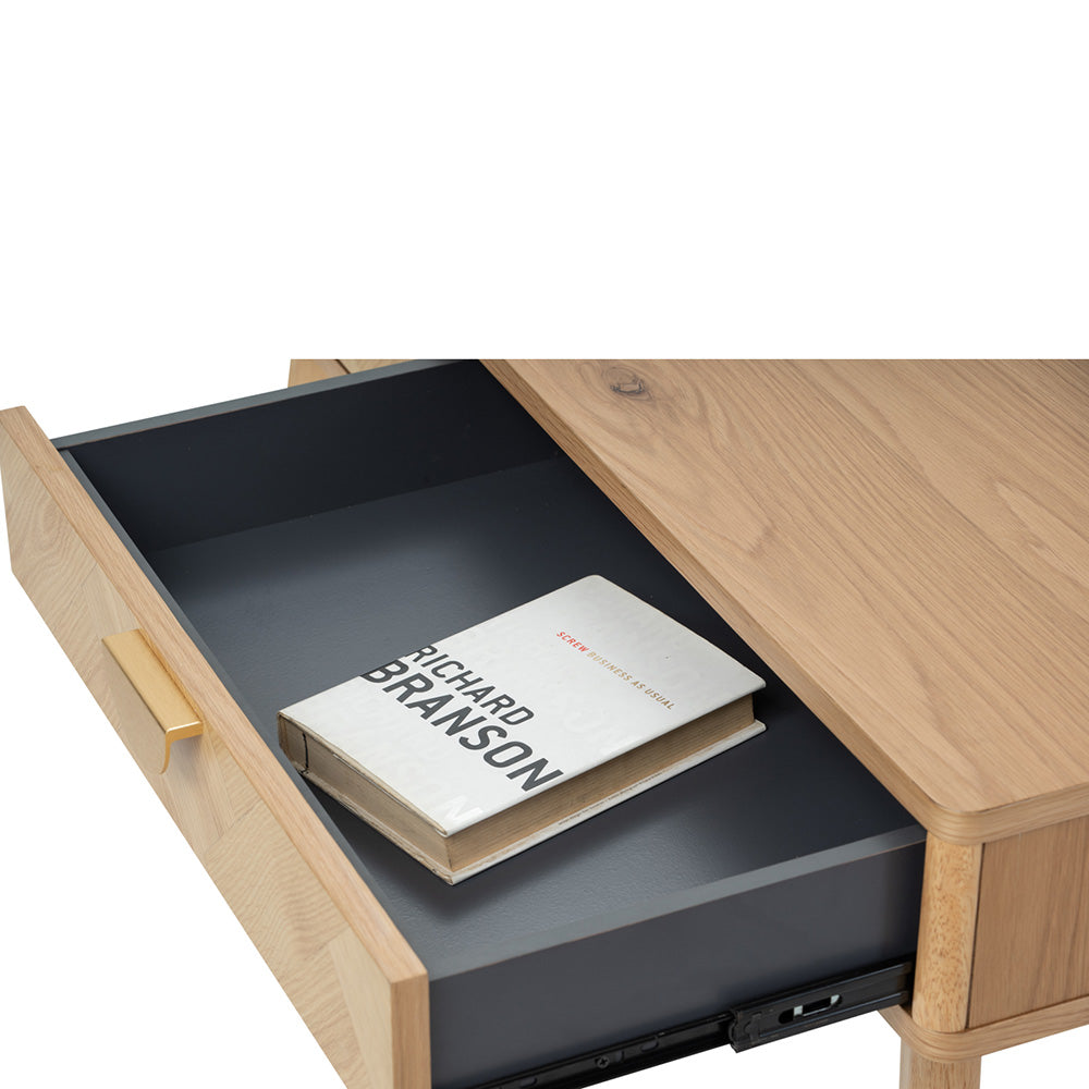 LOFTUS 120cm Oak Study Desk - Modern Writing Desk for Home Office, Dorm Room & Small Spaces - Sturdy Wooden Desk for Studying, Working & Remote Learning