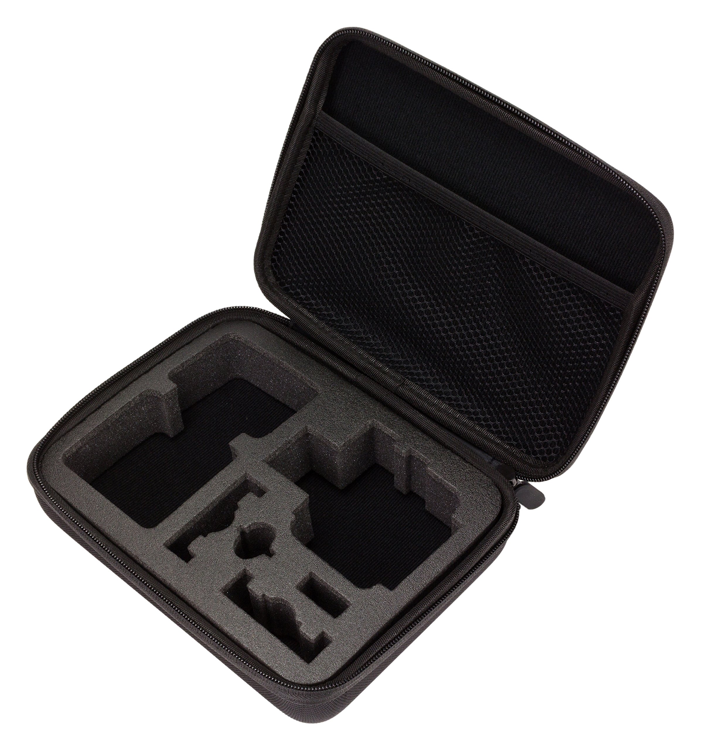KVACTIONCASM Medium Hard Zipped Travel Case for Tour M Action Camera - Durable Black Protective Cover for Travel, Hiking & Outdoor Adventures