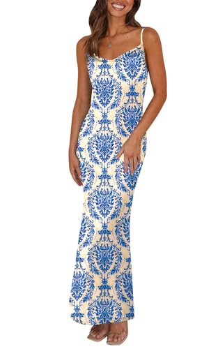 White Blue Big Floral