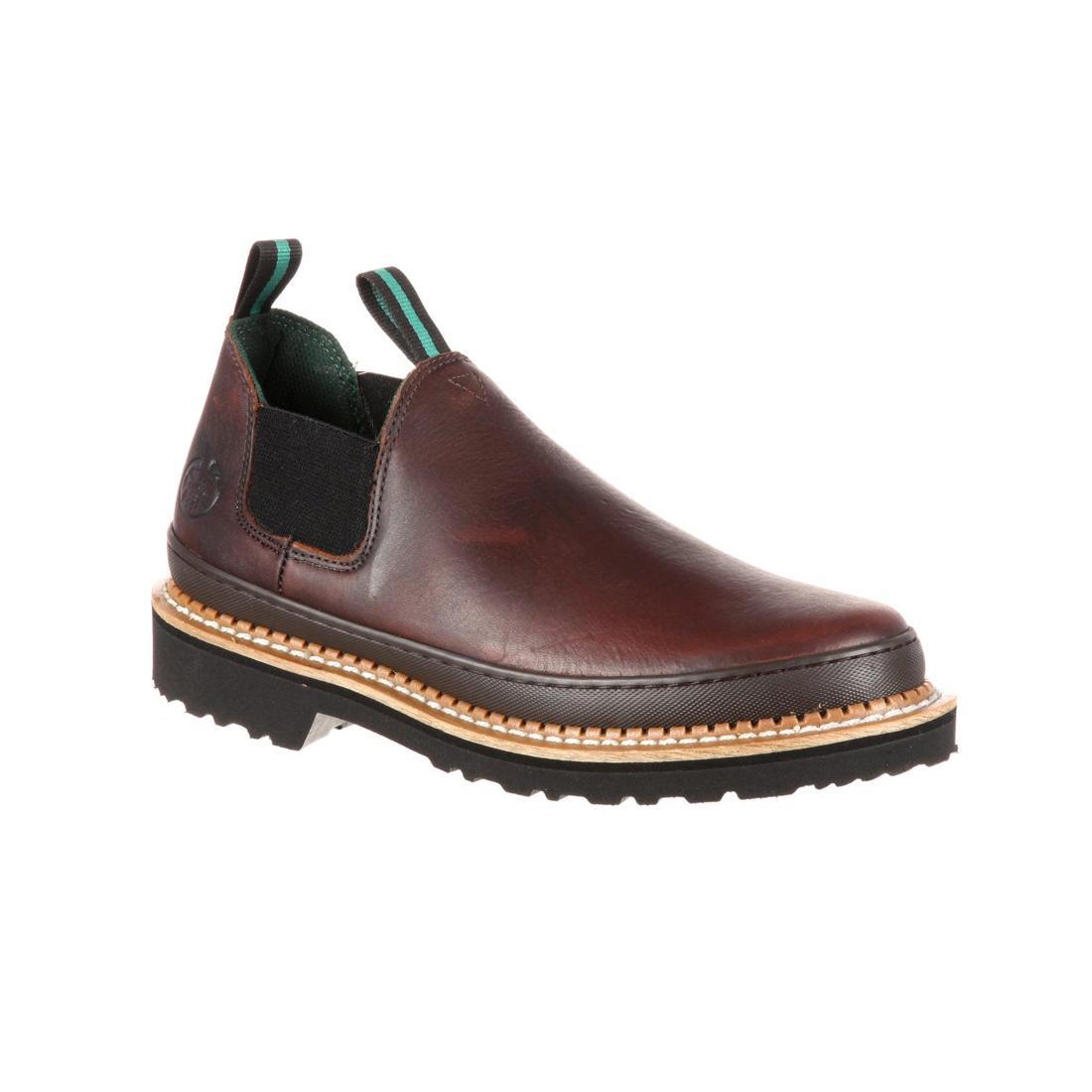Georgia Giant Romeo Work Shoe for Men - Durable Brown Leather Safety Boots with Slip-Resistant Sole - Ideal for Construction, Landscaping & Outdoor Work