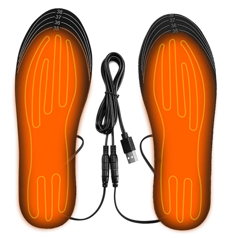 JAOCDOEN Heated Insoles - Washable & Cuttable Thermal Soles for Men & Women - Rechargeable Electric Foot Warmers for Winter - Perfect for Fishing, Hiking, Skiing & Outdoor Activities