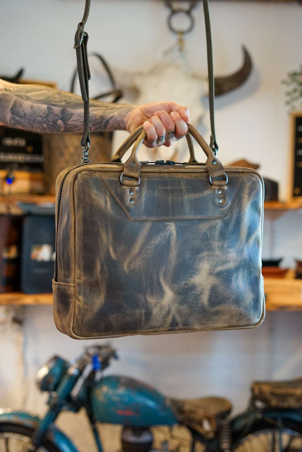 Premium Leather Business Bag for Men & Women - Hillbilly Sepia Brown - Professional Work Tote for Office, Travel & Commuting